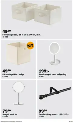 Biltema erbjudanden höstmys och belysning - Förhandsvisning av reklamblad från butik Biltema aktuell från 01/09/2026 | Sida: 14 | Produkter: Belysning, Spegel, Sminkspegel
