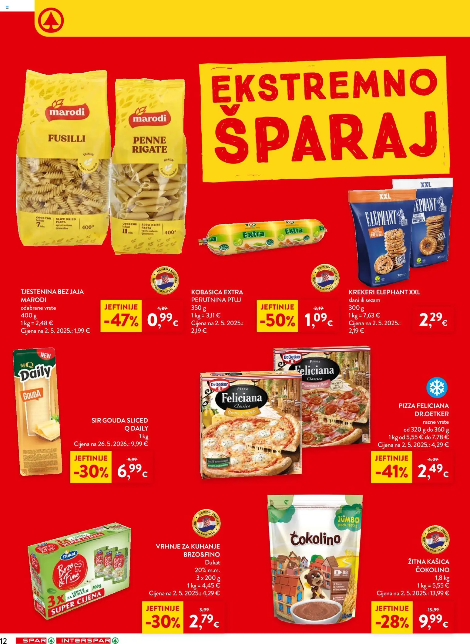 Spar katalog | vrijedi od 10.06.2026 | Stranica: 22 | Proizvodi: Vrhnje za kuhanje, Sir, Pizza, Pasta