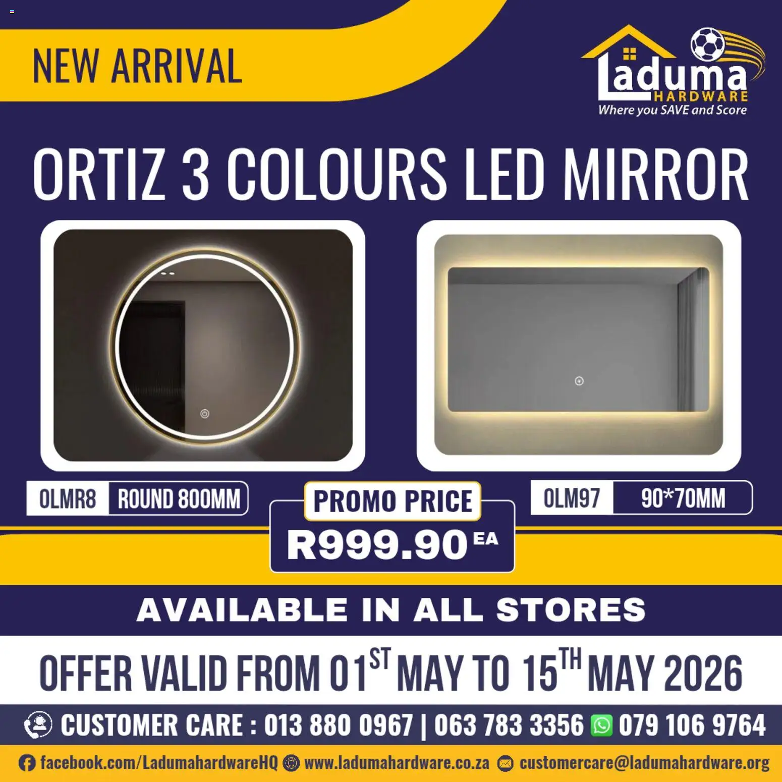 New Laduma Hardware catalogue – valid from 01.05.2026 | Page: 1 | Products: Mirror