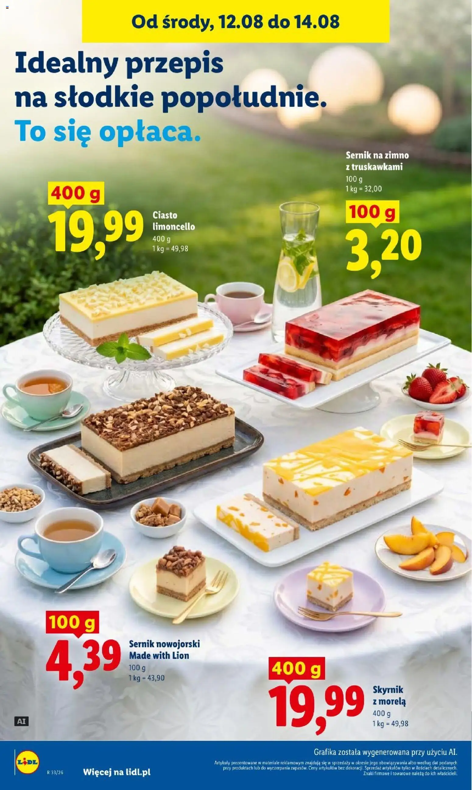 Lidl gazetka od 12.08.2026 | Strona: 84 | Produkty: Ciasto, Sernik na zimno, Limoncello