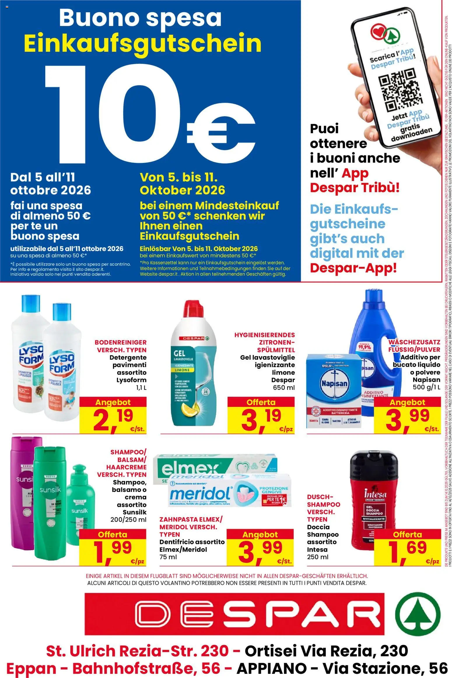Volantino Despar del 01/10/2026 | Pagina: 20 | Prodotti: Crema, Detergente, Lavastoviglie, Doccia