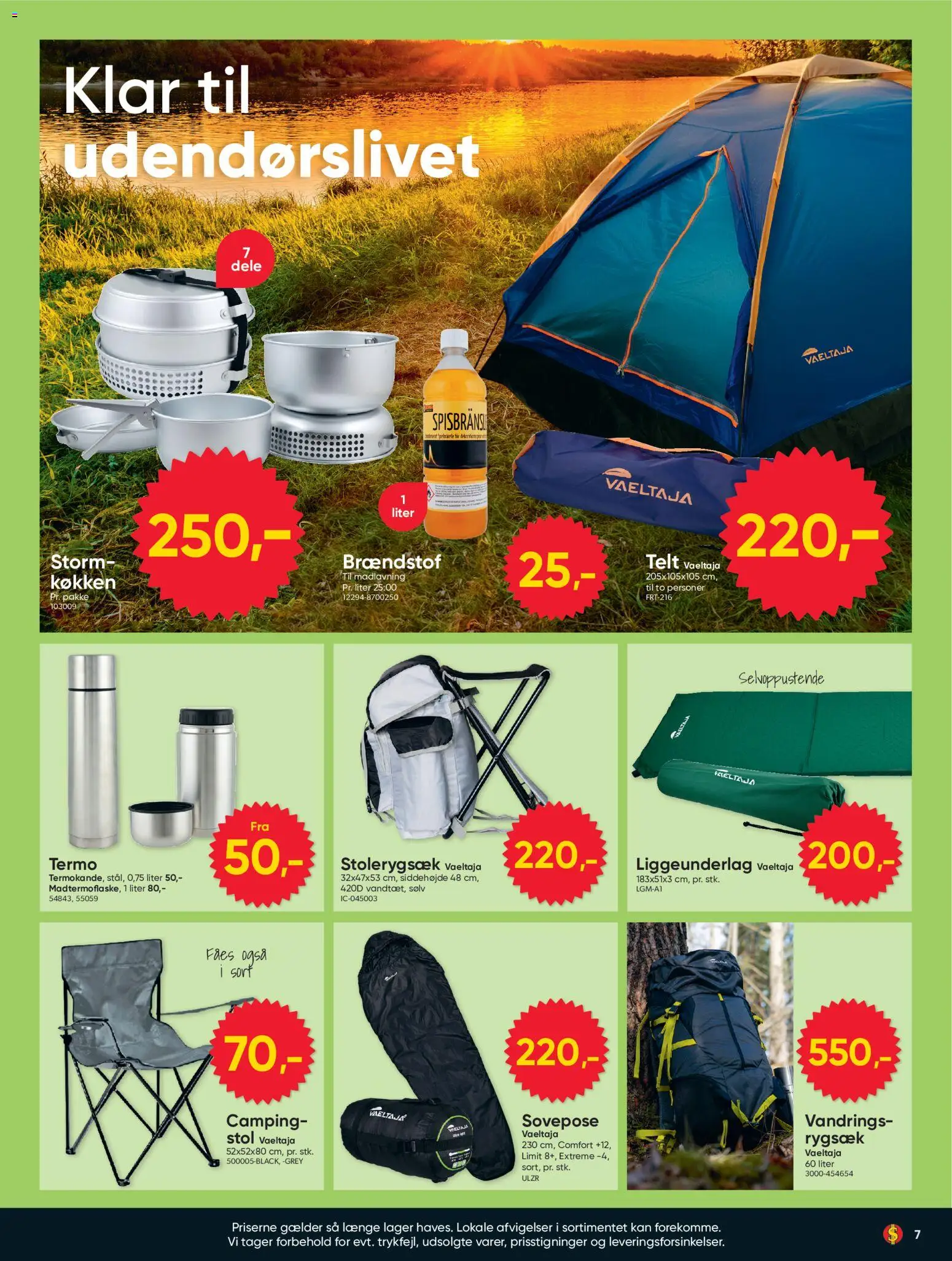 Bigdollar tilbudsavis – gyldig fra 29.05.2026 | Side: 7 | Produkter: Sovepose, Stol, Rygsæk