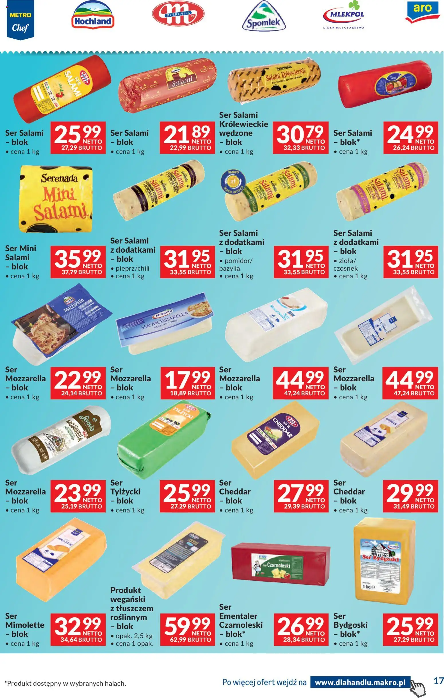 Makro gazetka - Dystrybucja do sklepów od 14.04.2026 | Strona: 17 | Produkty: Czosnek, Ser, Mozzarella, Cheddar