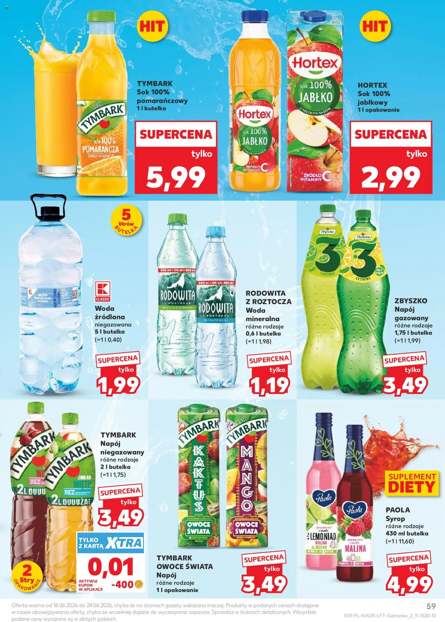 Kaufland gazetka od 18.06.2026 | Strona: 59 | Produkty: Syrop, Malina, Woda, Owoce
