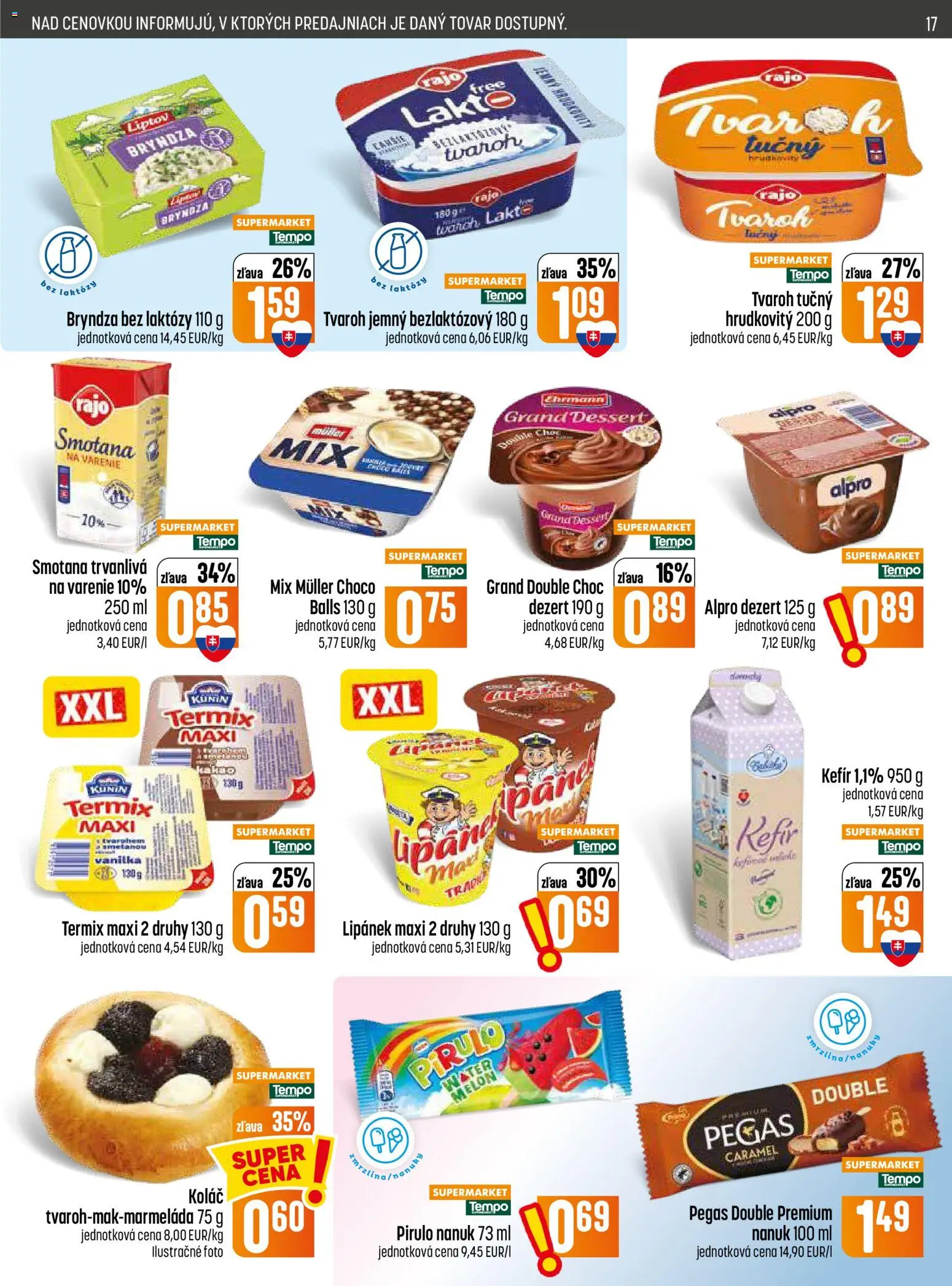 Nové COOP Jednota akcie – leták je platný od 13.08.2026 | Strana: 17 | Produkty: Bryndza, Termix, Melón, Alpro