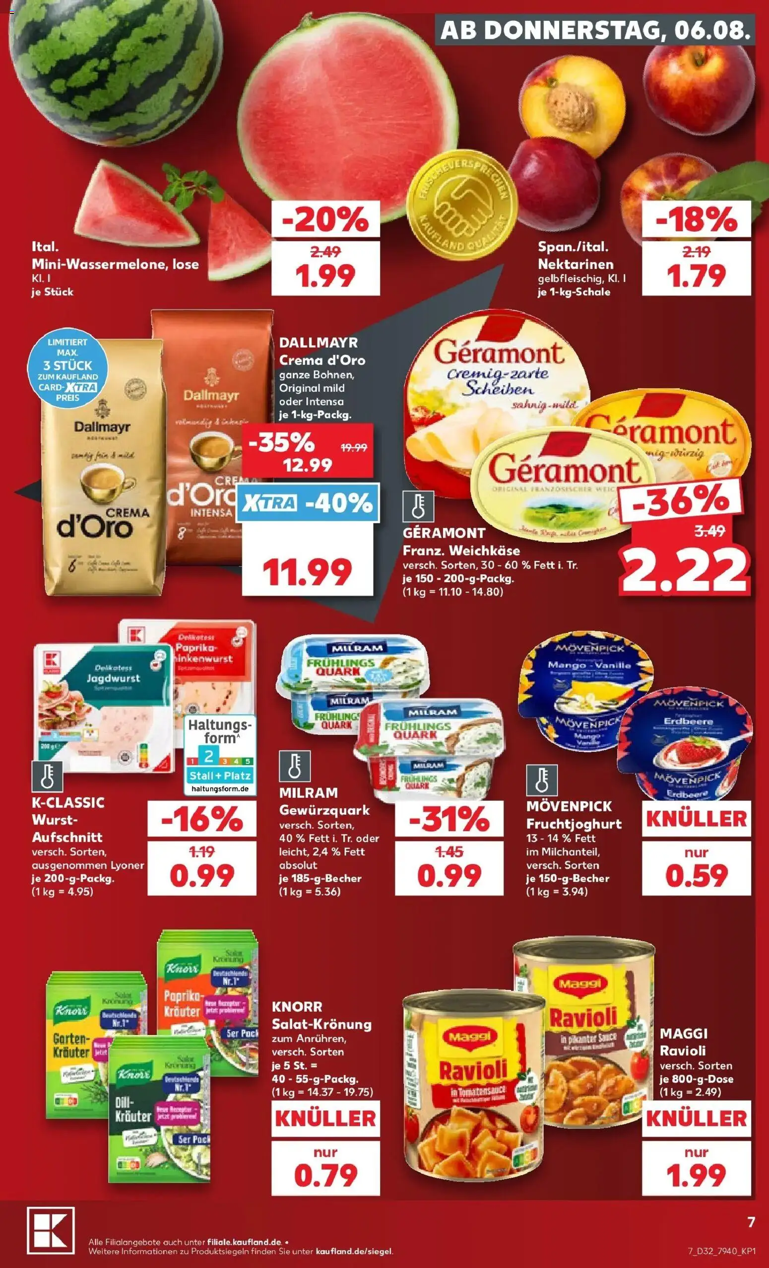 Kaufland Prospekt Bottrop – gültig ab 03.08.2026 | Seite: 16 | Produkte: Maggi, Knorr, Fruchtjoghurt, Dallmayr
