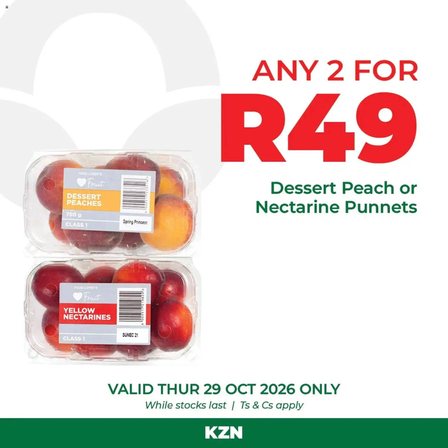 New Food Lover's Market catalogue – valid from 29/10/2026 | Page: 2 | Products: Dessert, Fruit, Peach, Nectarines