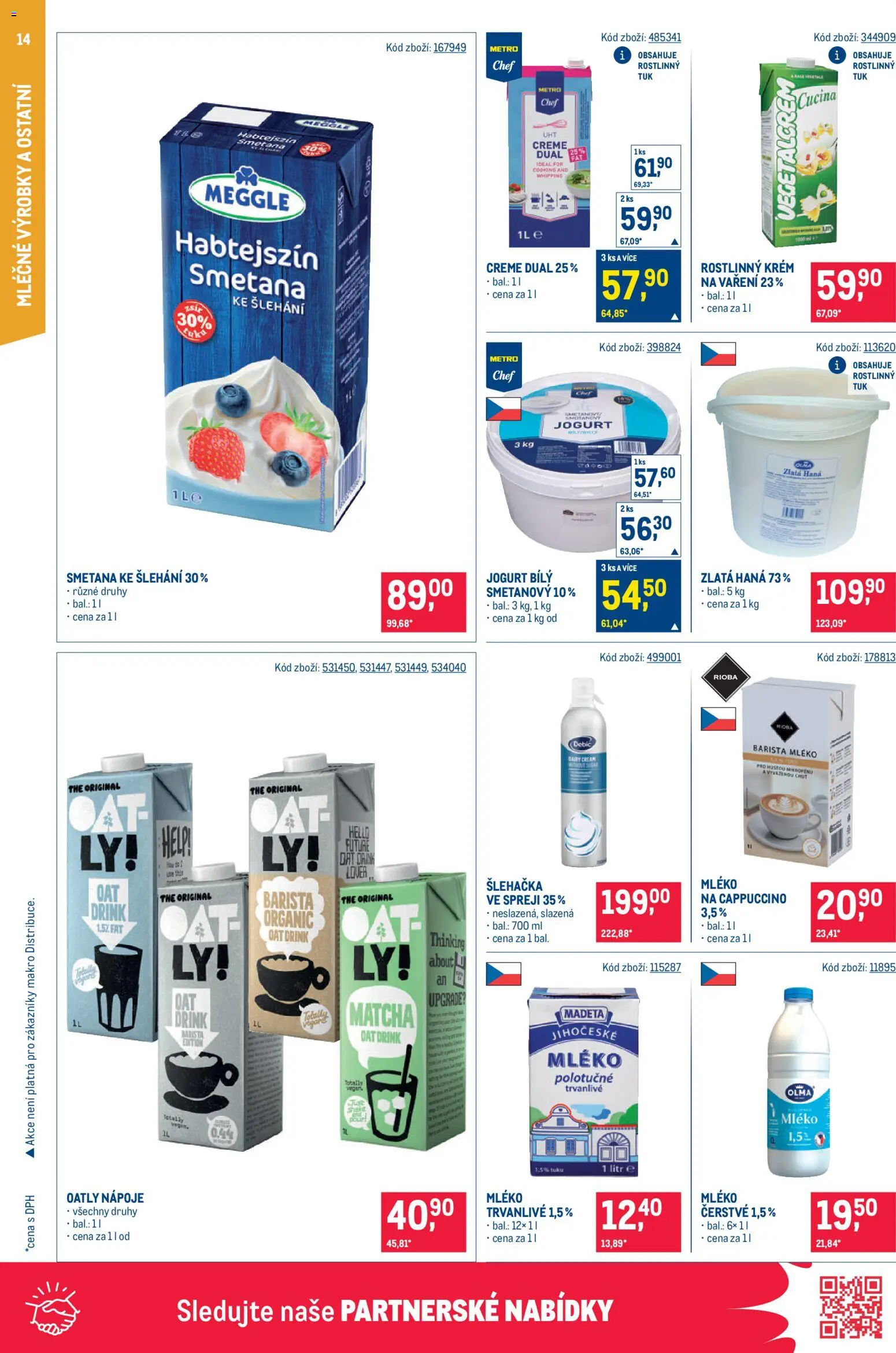 Makro leták - Gastronomie od 21.10.2026 | Strana: 14 | Produkty: Mléko, Smetana, Nápoje, Matcha