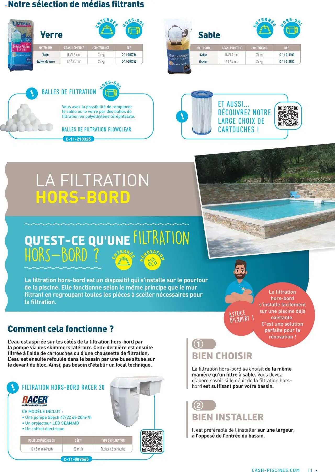 {H1} | Page: 11 | Produits: Filtre, Gravier, Projecteur, Cartouche