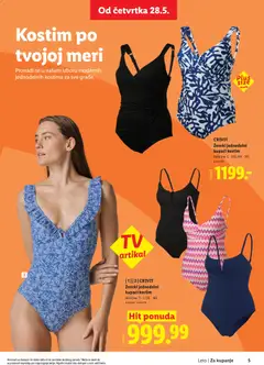 CRIVIT Ženski jednodelni kupaći kostim, Ženski jednodelni kupaći kostim, Veličine: S-L (36-46) - pregled Lidl kataloga - važi od 28.05.2026 | Strana: 5 | Proizvode: Kupaći kostim
