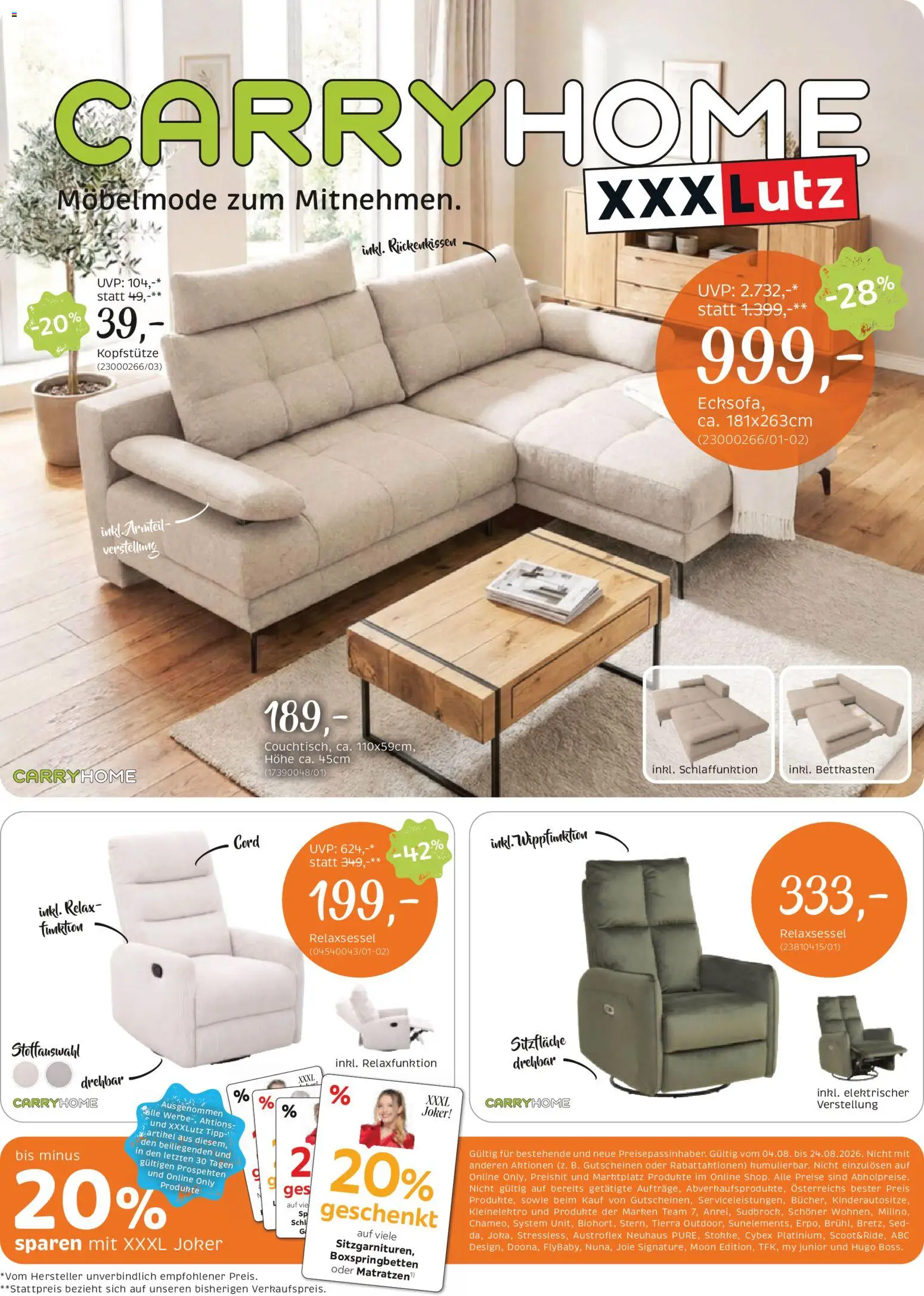 XXXLutz Carry Home gültig ab 04.08.2026 | Seite: 1