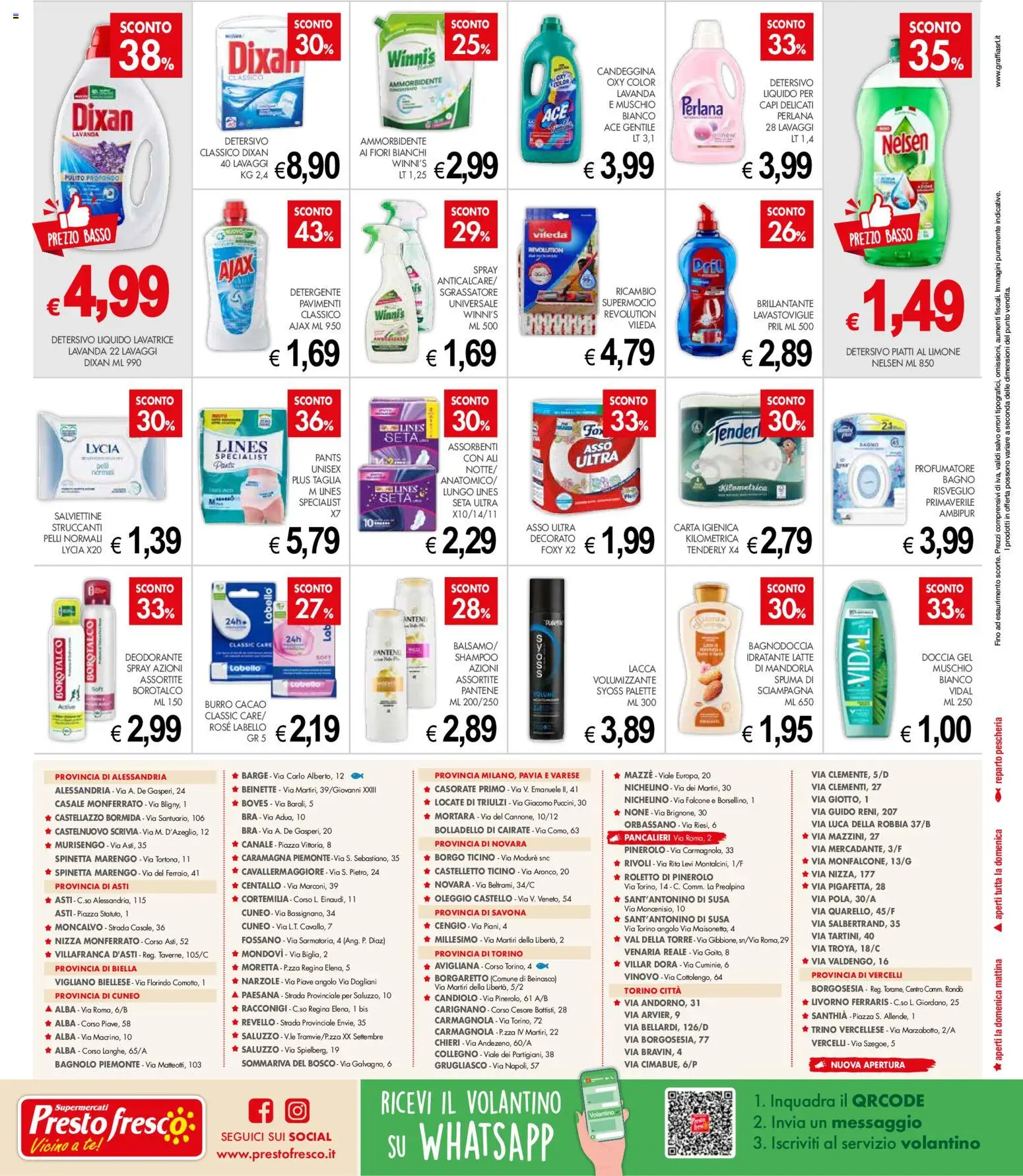 Volantino Presto Fresco del 08.06.2026 | Pagina: 8 | Prodotti: Lacca, Carta igienica, Deodorante, Cacao