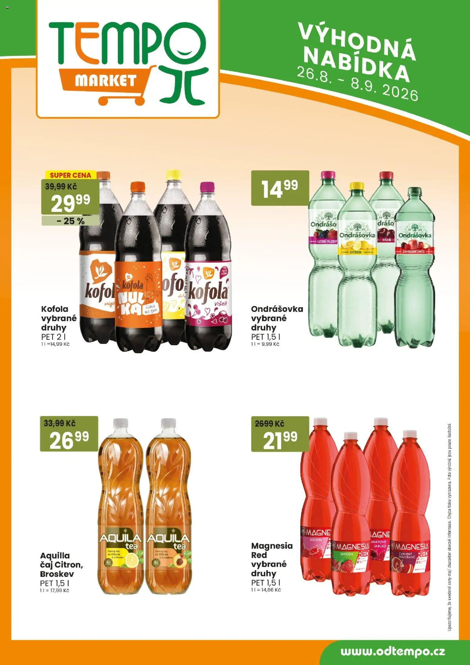 Tempo leták od 26.08.2026 | Strana: 12 | Produkty: Ondrášovka, Čaj, Lesní plody, Aquila