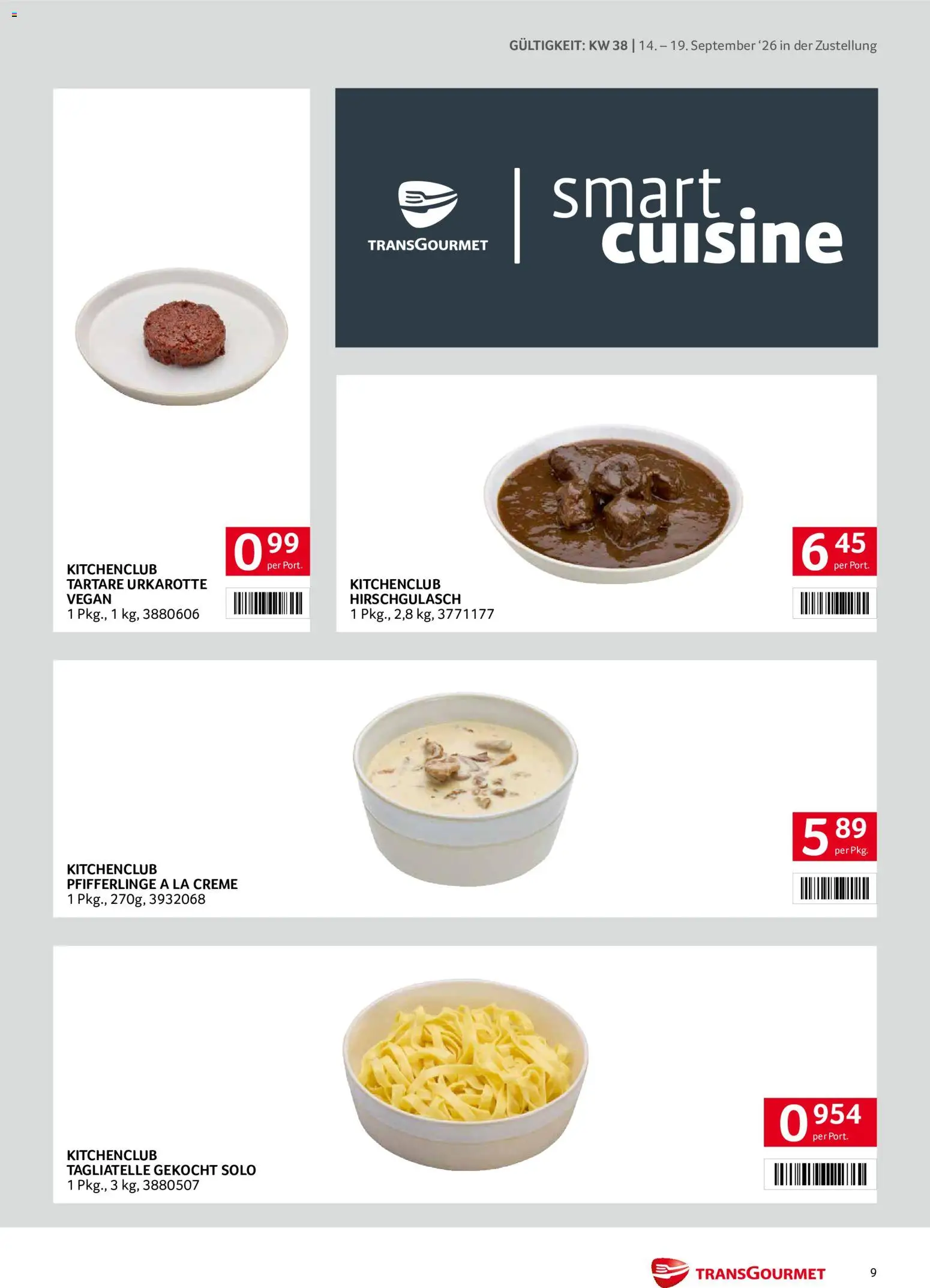Transgourmet Zustellaktion gültig ab 14.09.2026 | Seite: 9 | Produkte: Creme