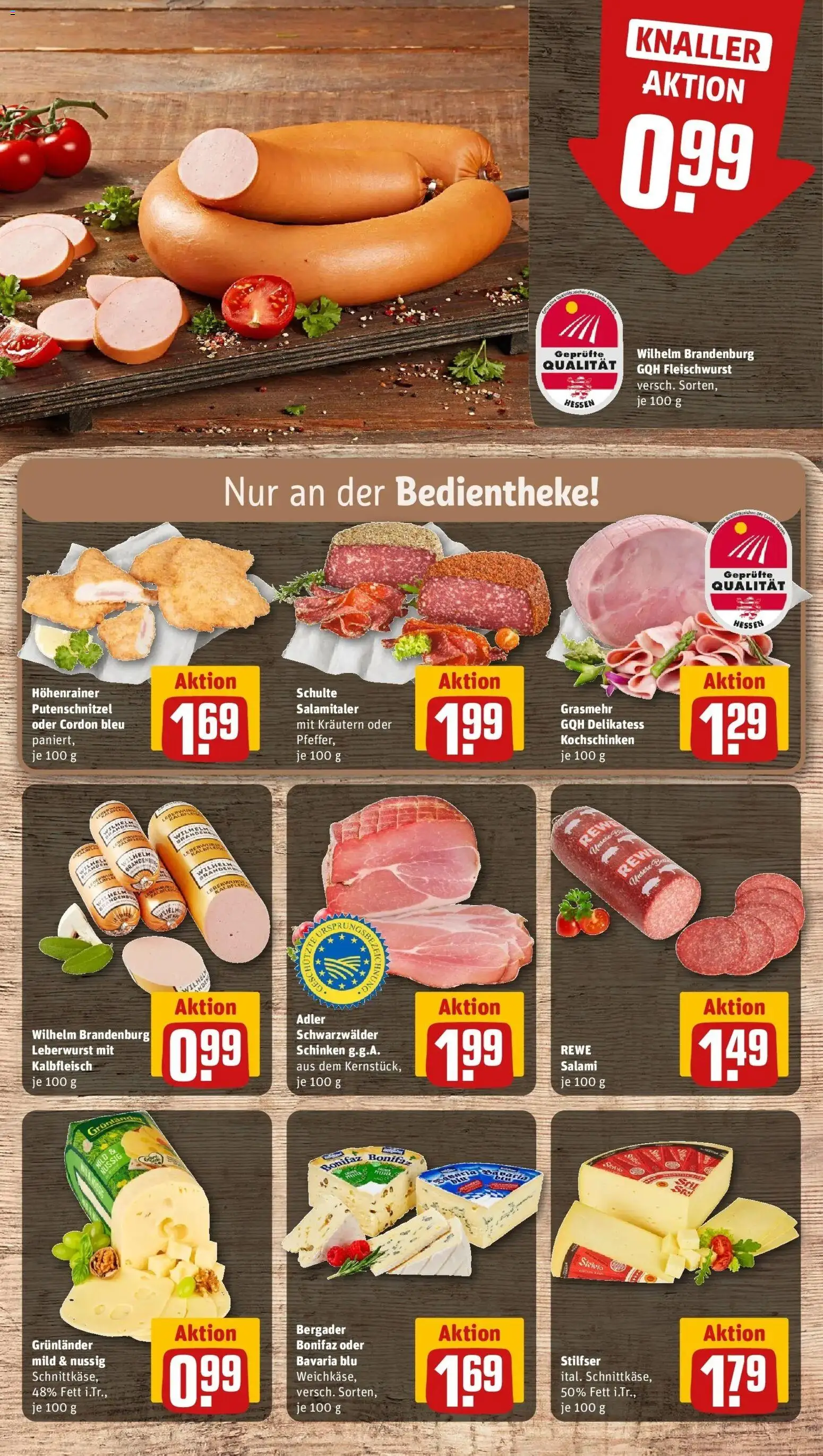Rewe Prospekt Hofgeismar	 – gültig ab 09.03.2026 | Seite: 9 | Produkte: Schnitzel, Putenschnitzel, Salami, Schinken
