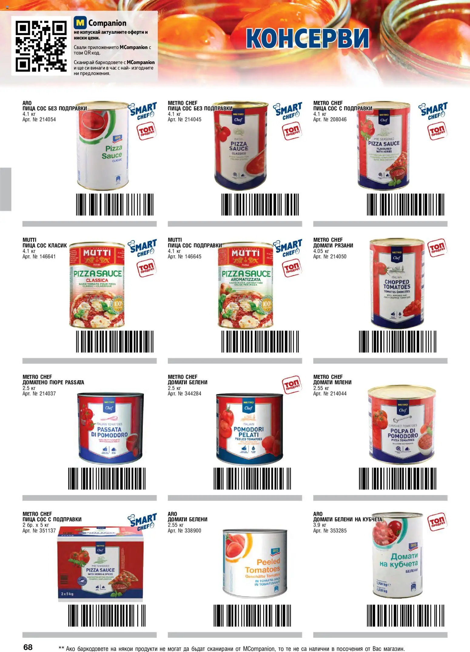 {H1} | Страница: 68 | Продукти: Пица, Сос, Пюре, Домати