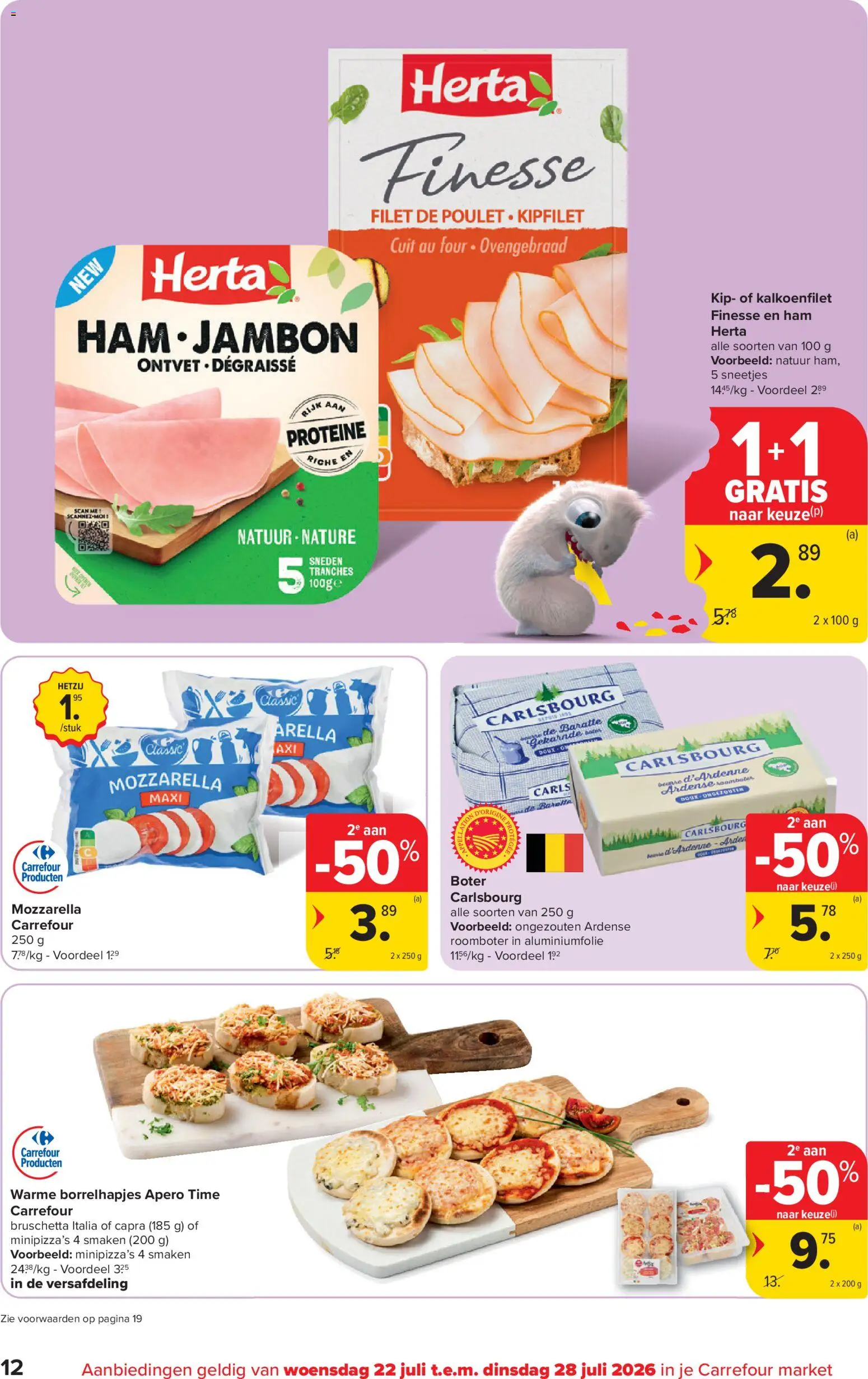 {H1} | Pagina: 12 | Producten: Ham, Mozzarella, Fehérje, Boter