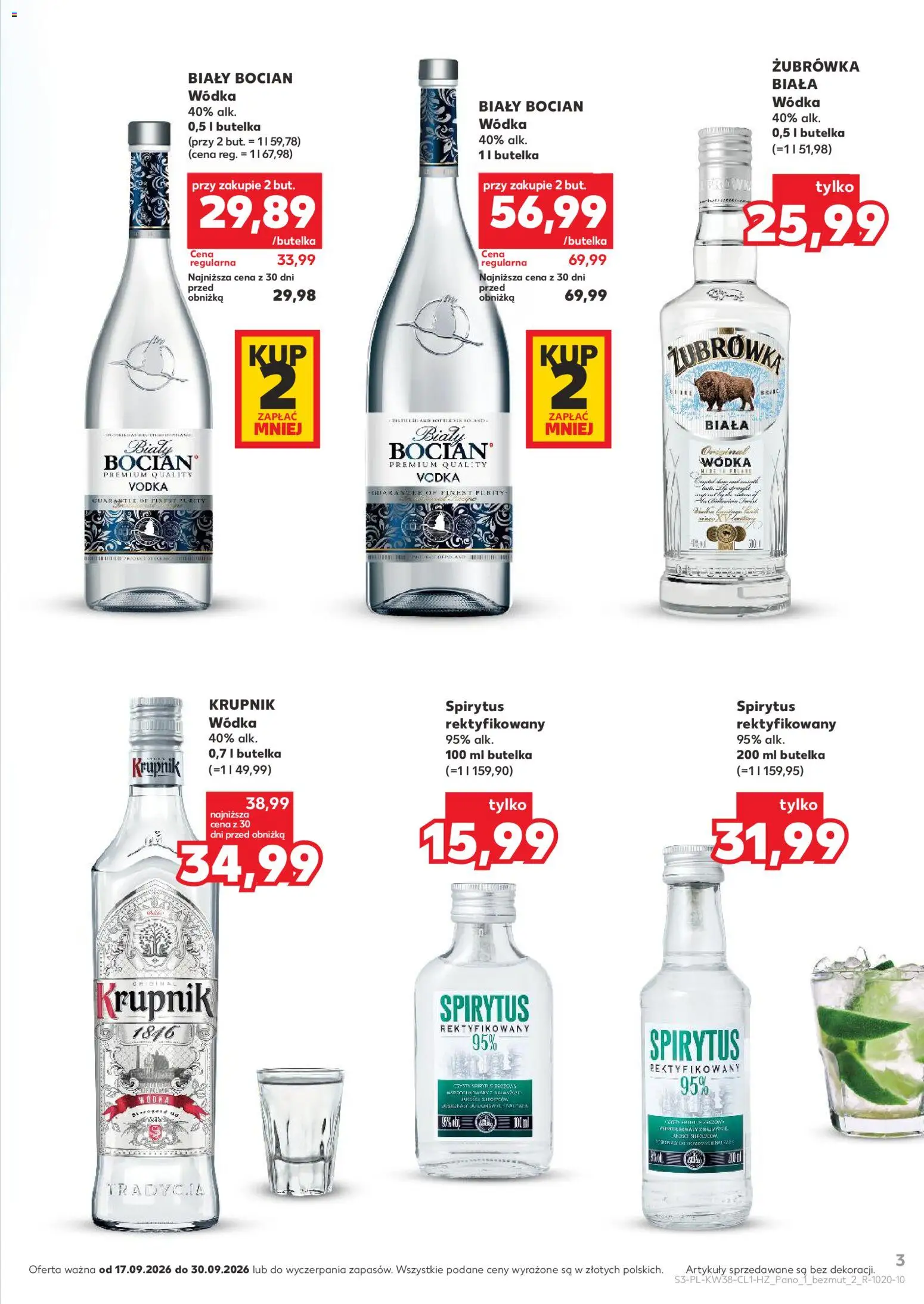 Kaufland Polsko leták - Barek od 17.09.2026 | Strana: 3 | Produkty: Finest, Vodka, Zubrowka
