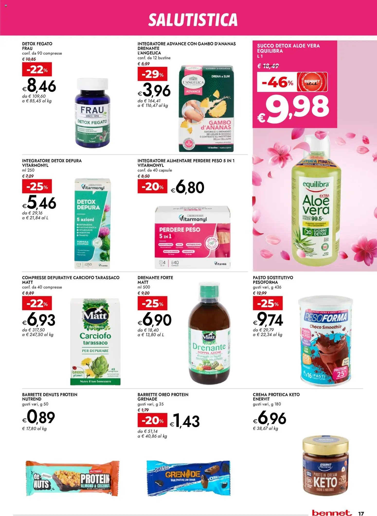 Volantino bennet del 17/09/2026 | Pagina: 17 | Prodotti: Crema, Nocciole, Oreo, Aloe vera