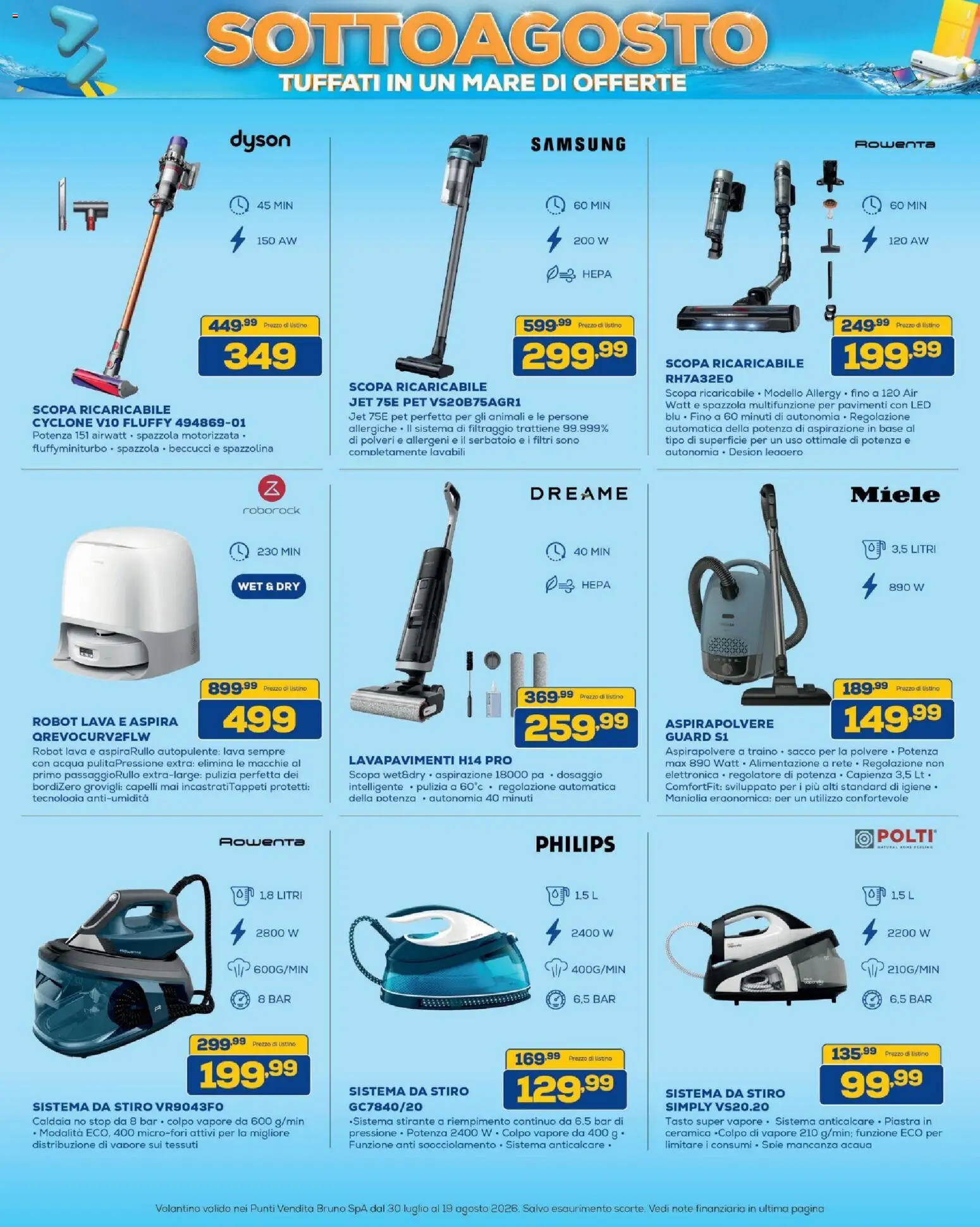 Volantino BRUNO del 30/07/2026 | Pagina: 23 | Prodotti: Acqua, Miele, Robot, Samsung