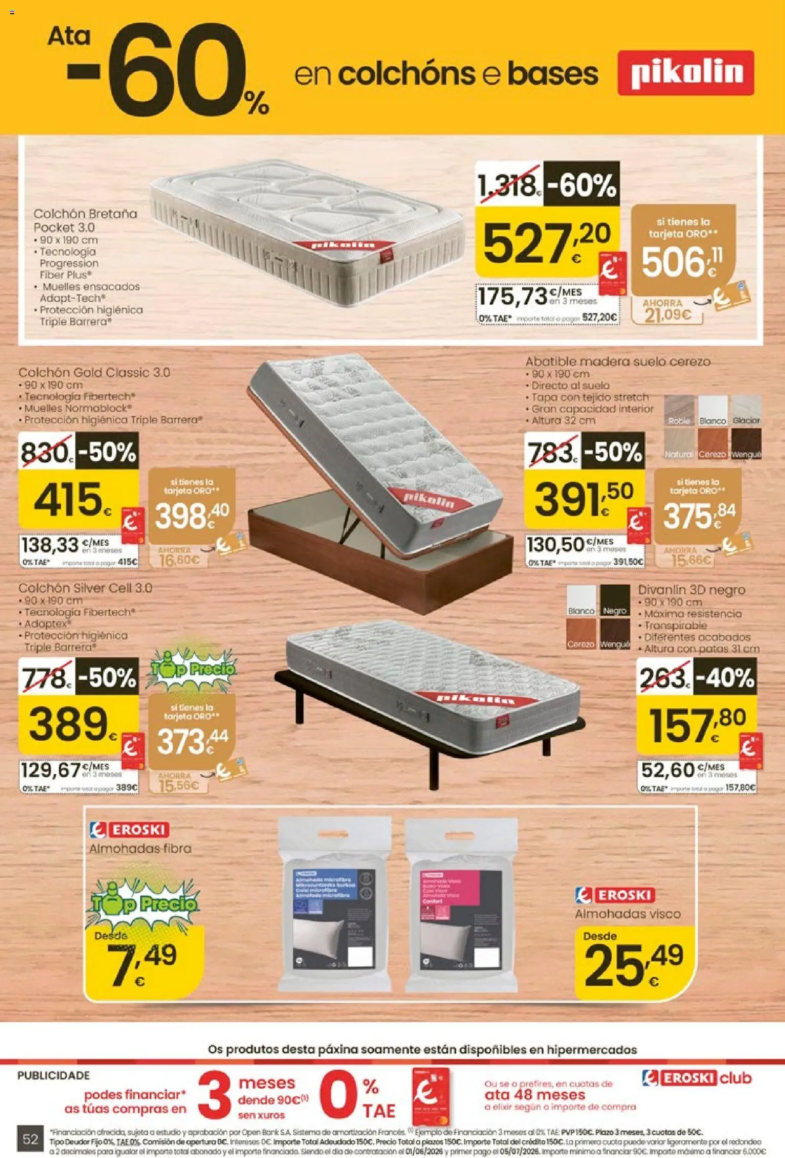 Eroski Ofertóns de verán │ válido desde el 28.05.2026 | Página: 52 | Productos: Colchon