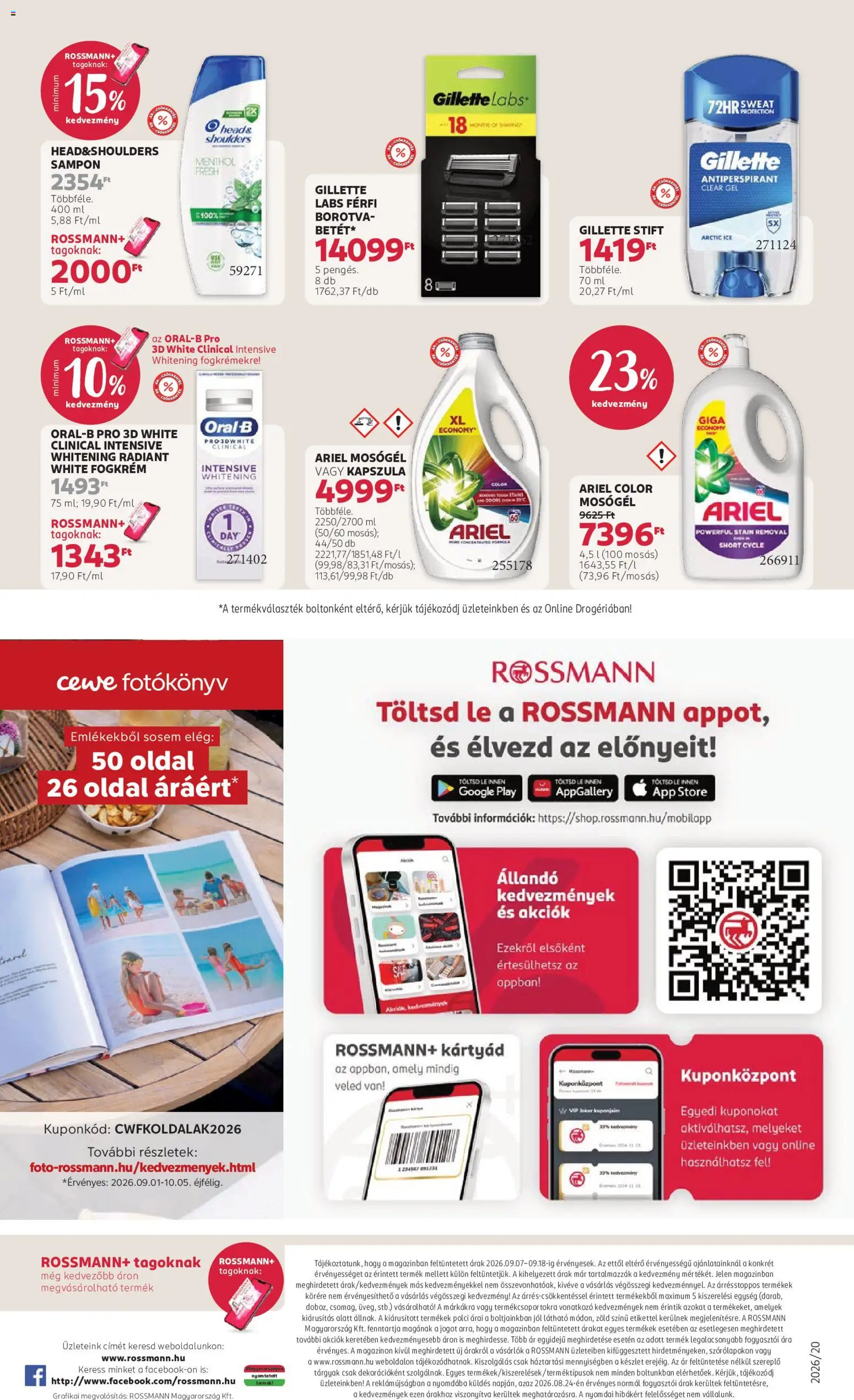 Rossmann akciós ujság - amely érvényes a következő dátumtól: 2026.09.07. | Oldal: 24 | Termékek: Ariel, Gillette, Mosógél, Sampon