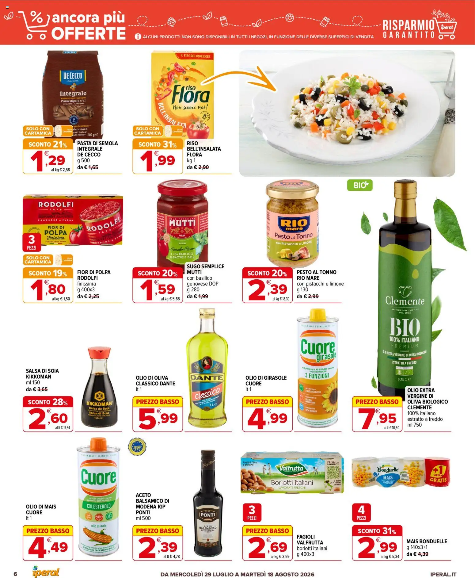 Volantino Iperal del 29/07/2026 | Pagina: 6 | Prodotti: Salsa, Pasta, Pesto, Sugo