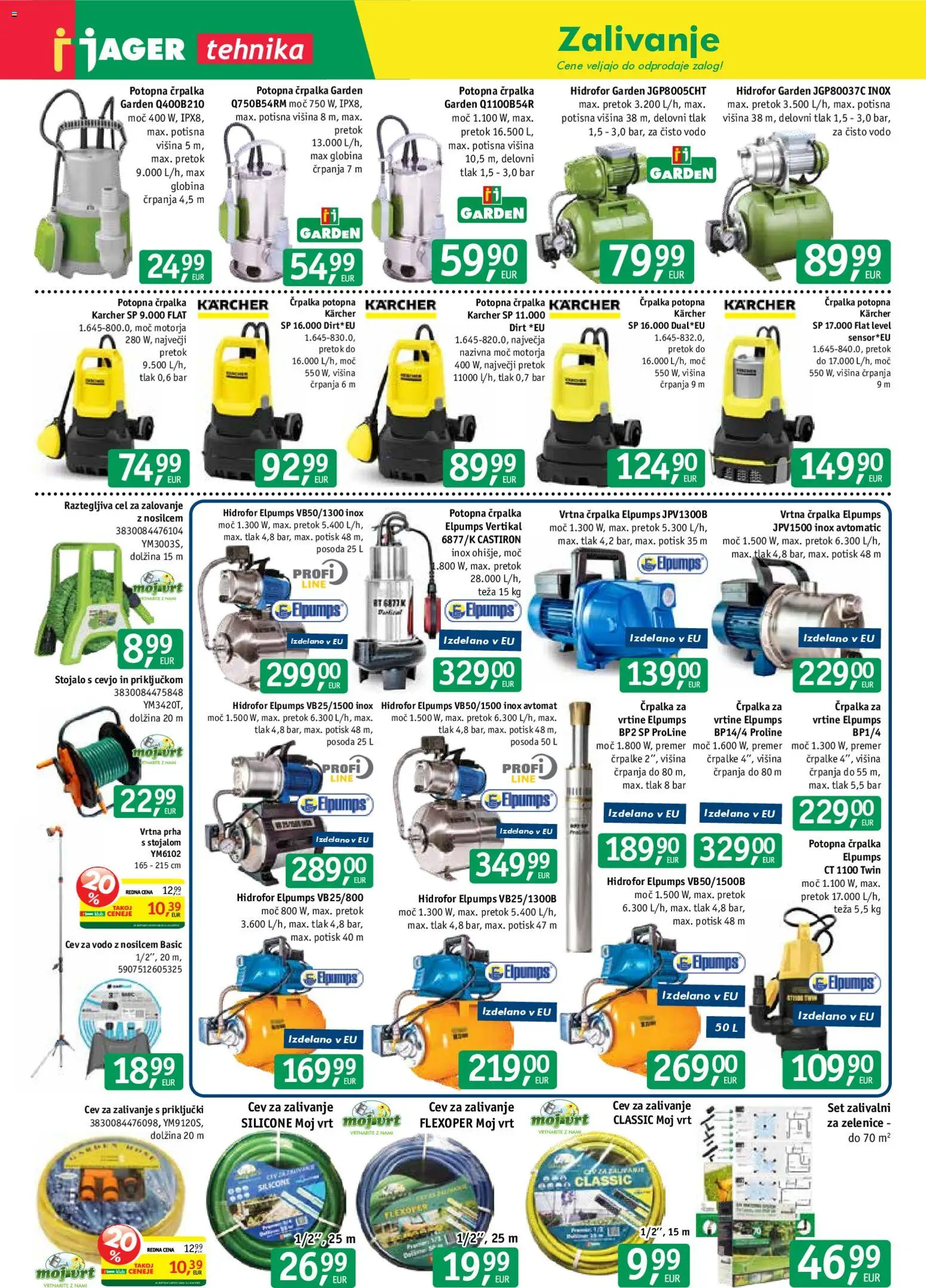Novi Jager katalog ponudbe – veljaven od 12.08.2026 | Stran: 1 | Izdelki: Črpalka, Teza, Prha