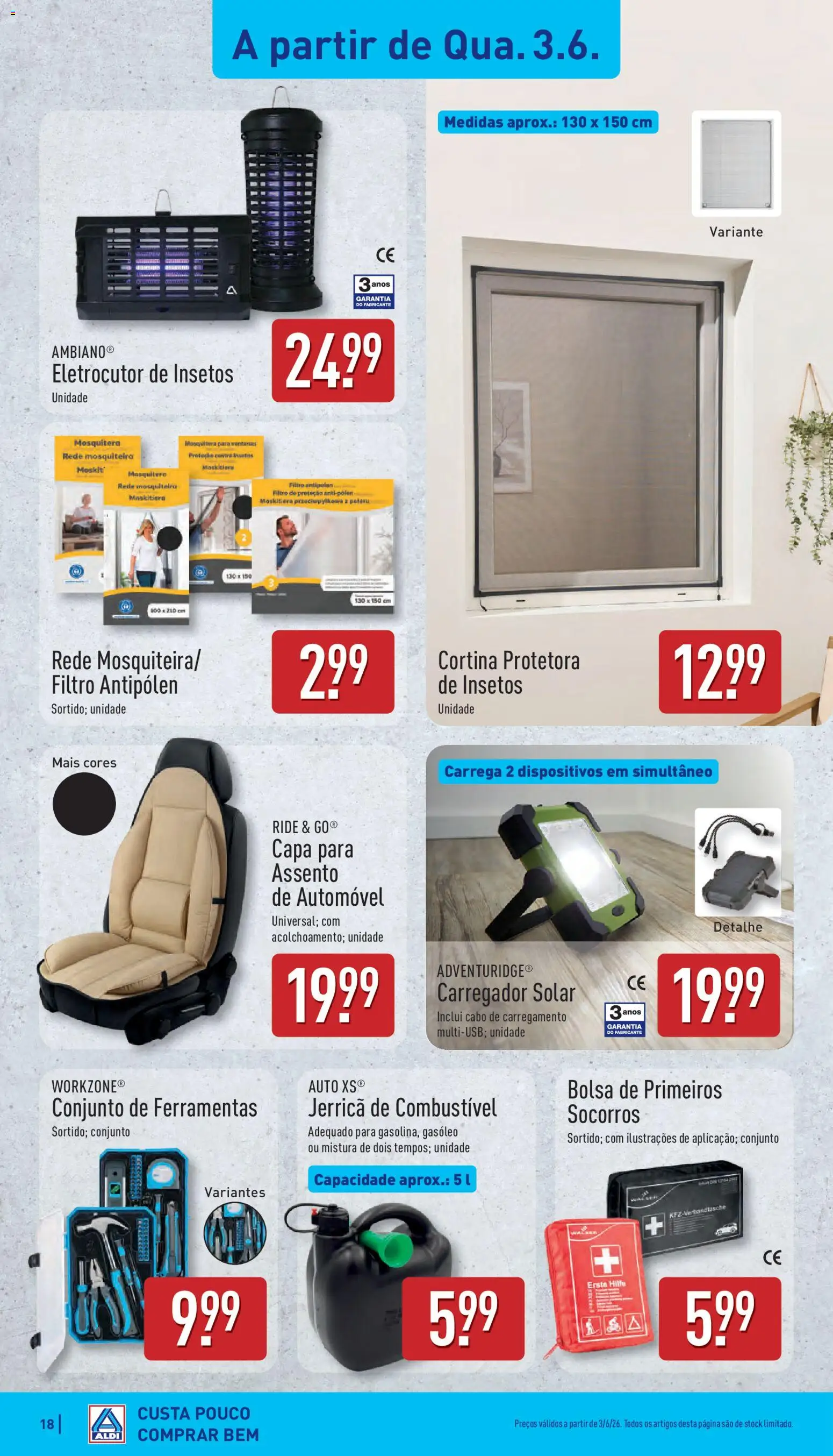 Aldi folheto │ válido de 01.06.2026 | Página: 18 | Produtos: Cabo, Bolsa, Ferramentas, Cortina