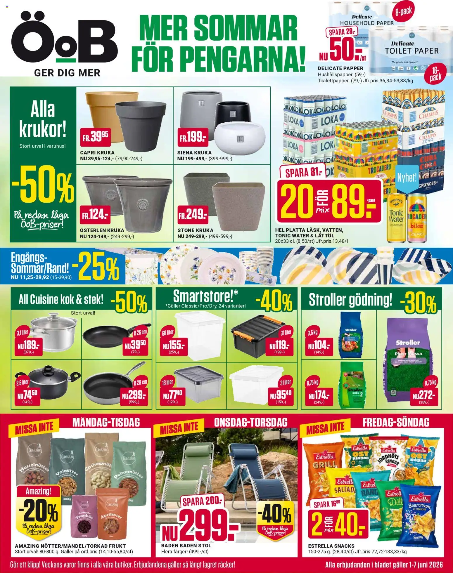 ÖoB reklamblad aktuell från 01.06.2026 | Sida: 1 | Produkter: Grill, Loka, Galler, Stol