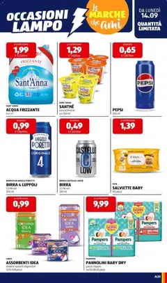 Anteprima del volantino Aldi volantino valido a partire dal 14/09/2026 | Pagina: 17 | Prodotti: Pannolini, Acqua, Limone, Assorbenti