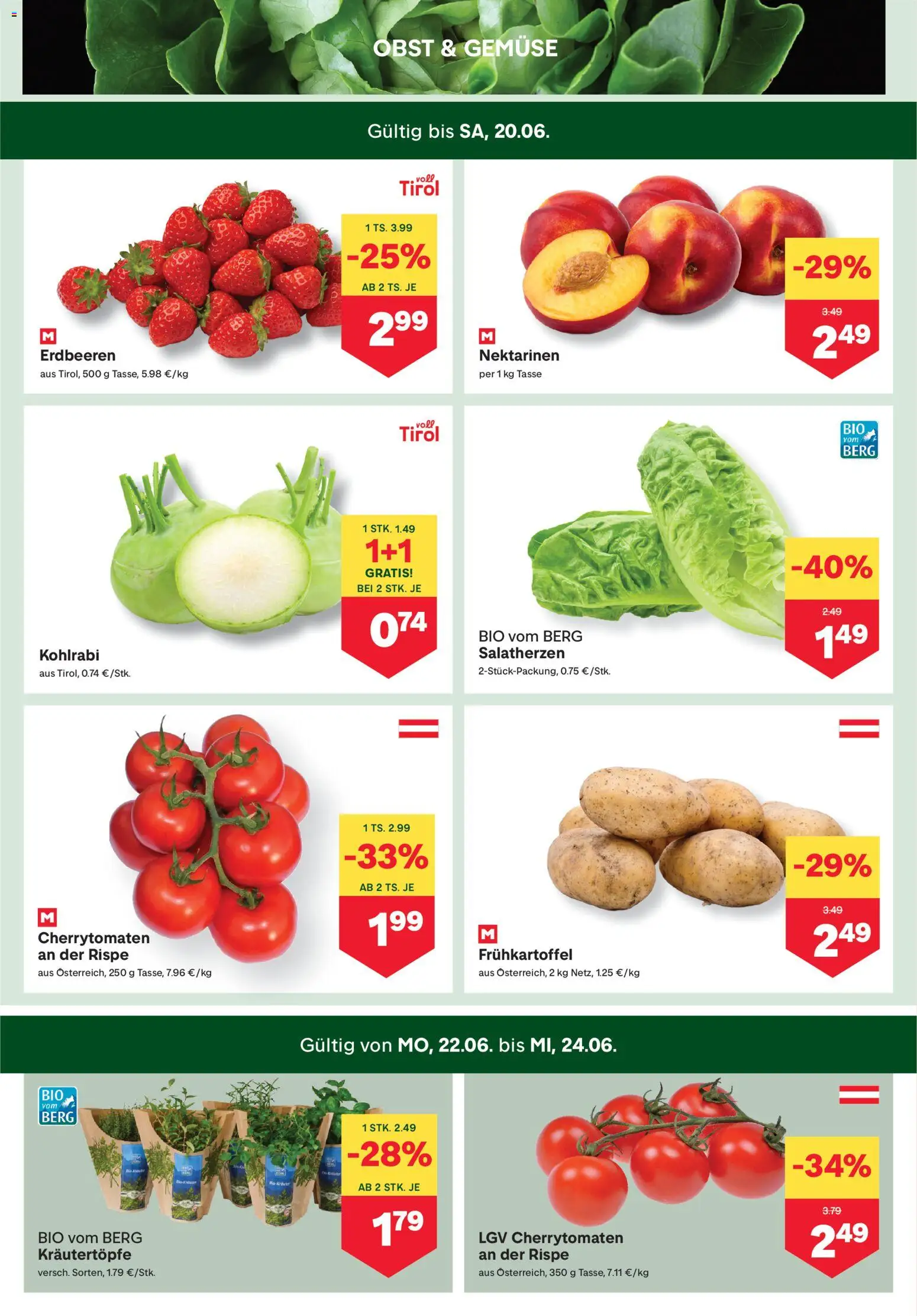 MPREIS Flugblatt gültig ab 18.06.2026 | Seite: 2 | Produkte: Erdbeeren, Gemüse, Obst