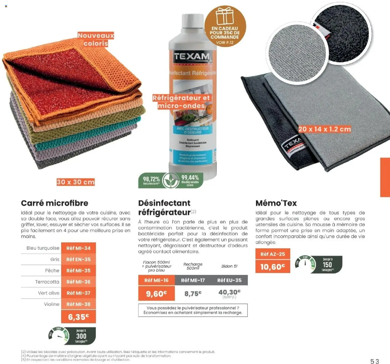 {H1} | Page: 53 | Produits: Olive, Pêche, Réfrigérateur, Mousse