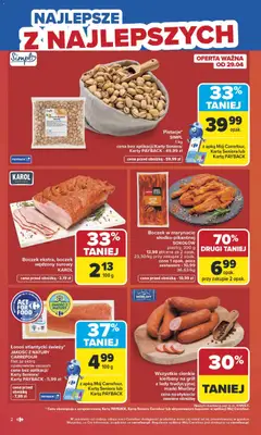 Pogląd oferty "Carrefour gazetka" - ważna od 27.04.2026 | Strona: 4 | Produkty: Karta, Łosoś atlantycki, Łosoś, Boczek