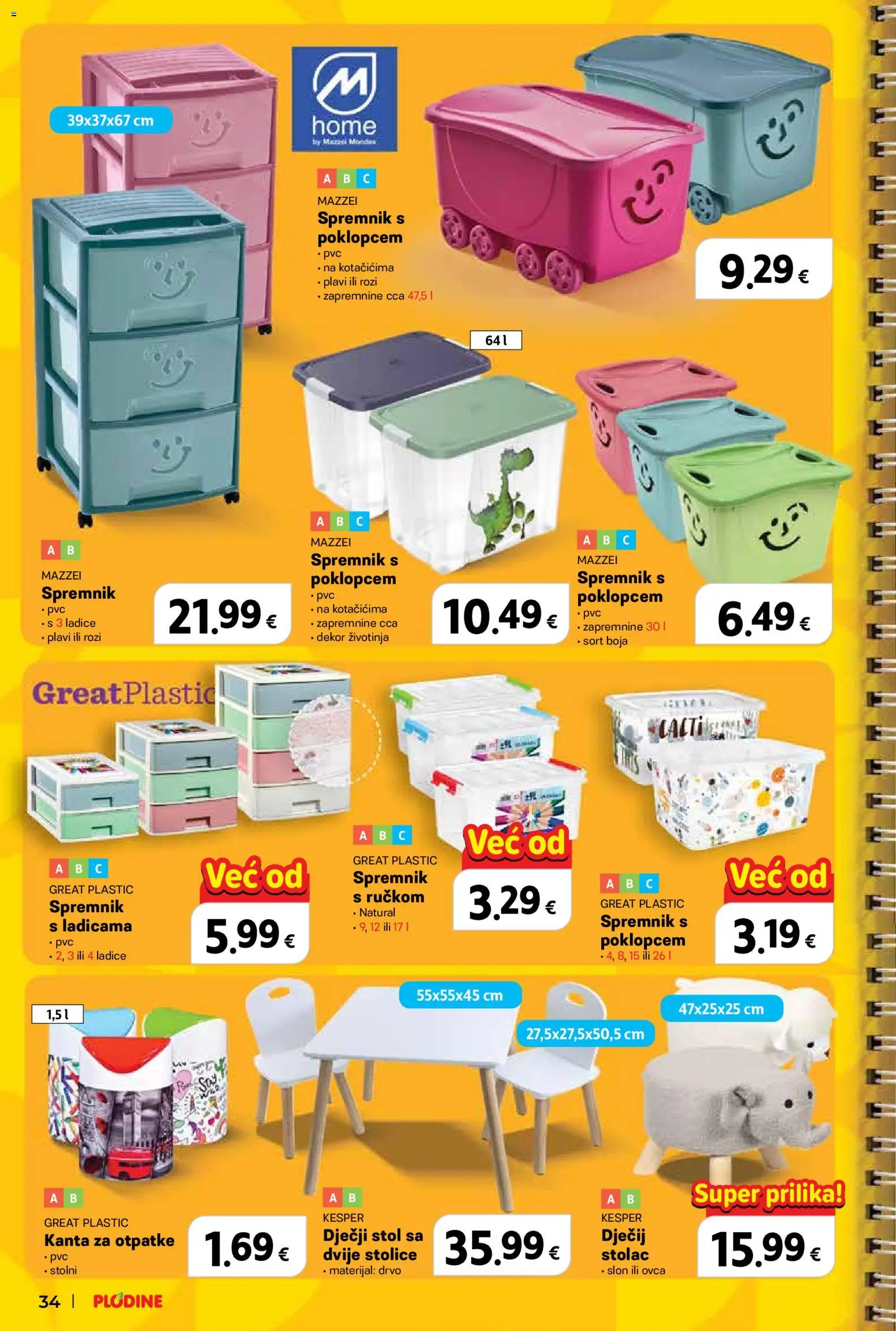 Plodine katalog | vrijedi od 13.08.2026 | Stranica: 34 | Proizvodi: Stol, Ladice