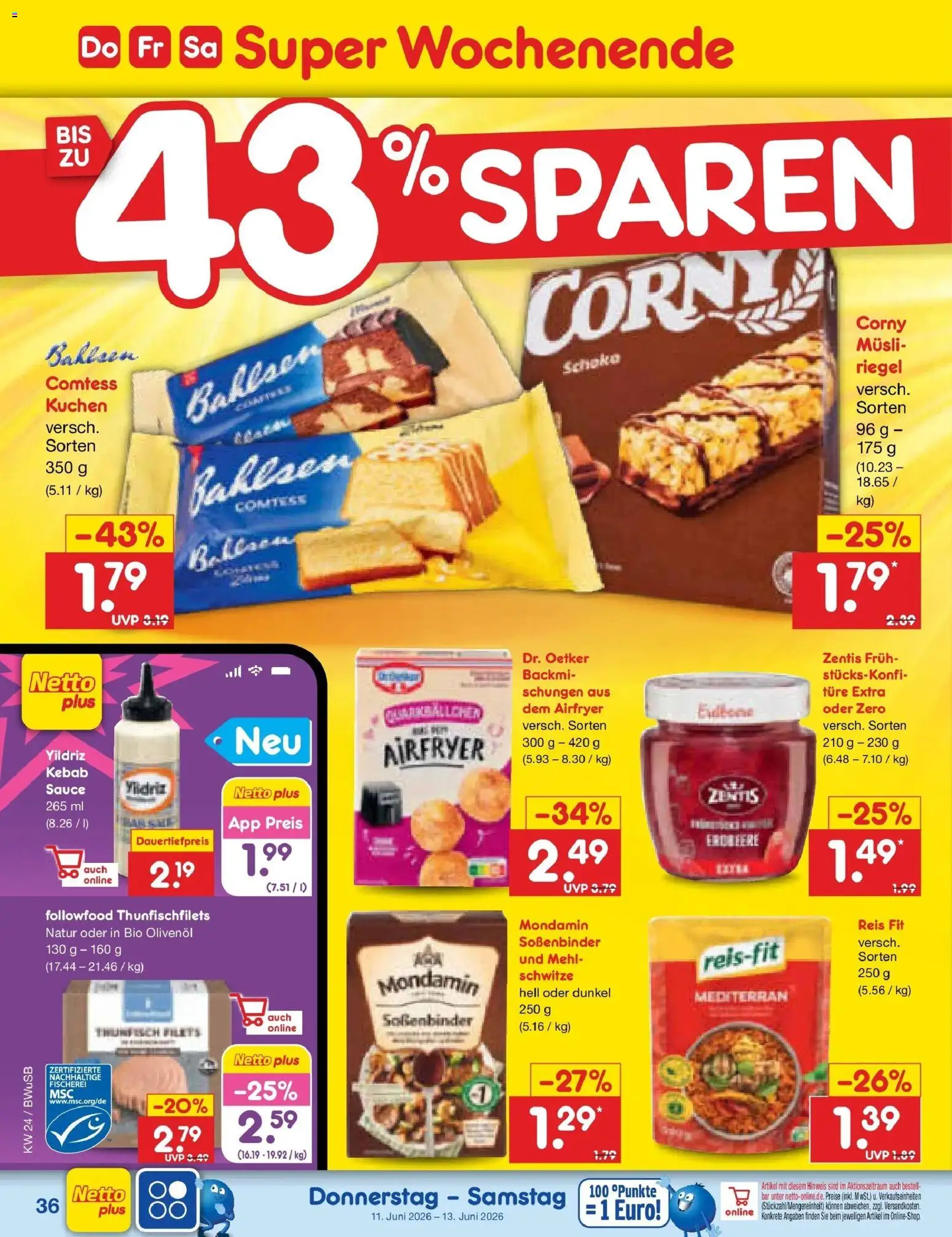 Netto Marken-Discount Prospekt Stemwede-Dielingen – gültig ab 08.06.2026 | Seite: 52 | Produkte: Musli, Olivenol, Reis, Kuchen