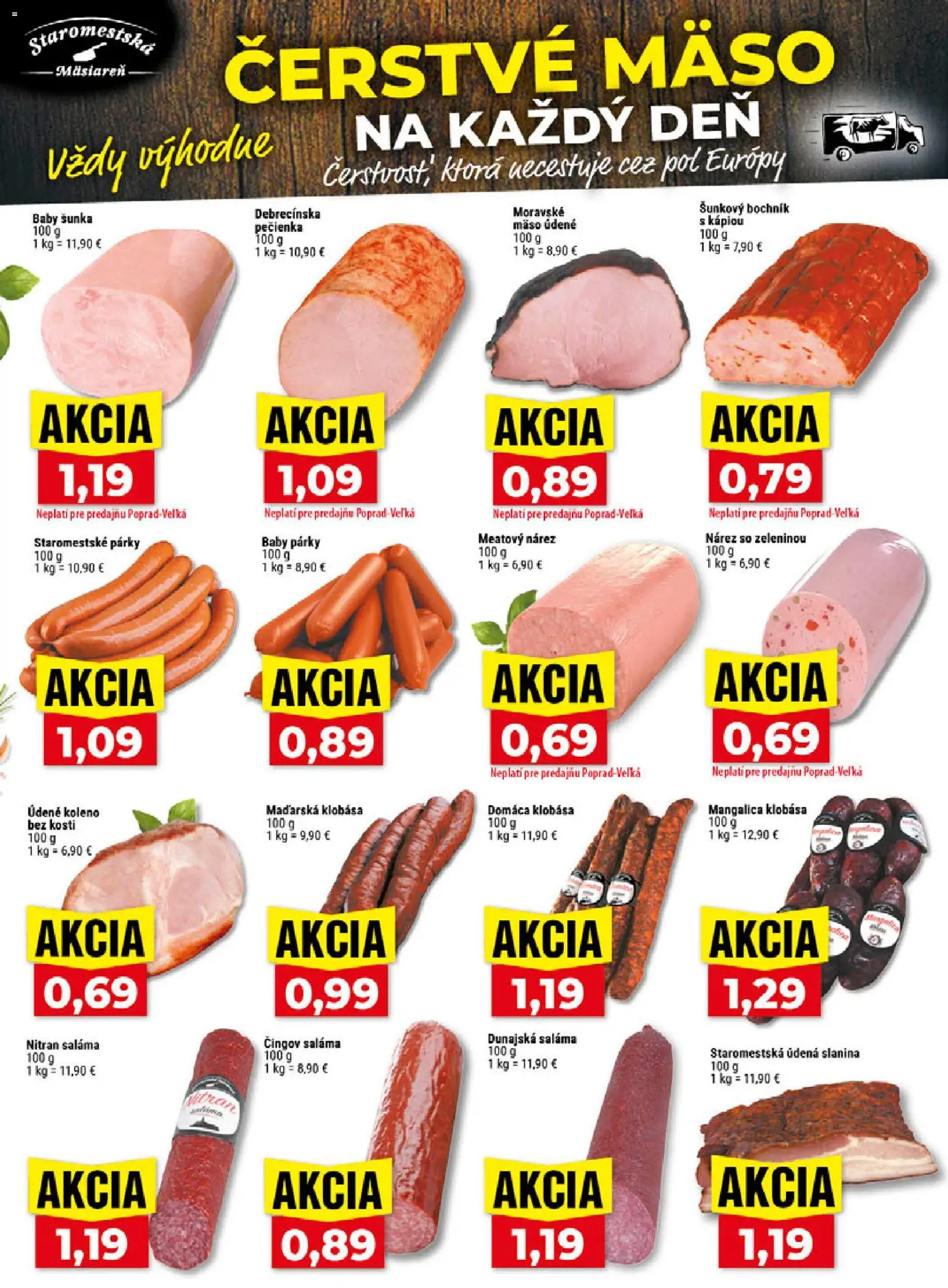 Nové Klas akcie – leták je platný od 24.08.2026 | Strana: 6 | Produkty: Saláma, Koleno, Klobása, Mäso