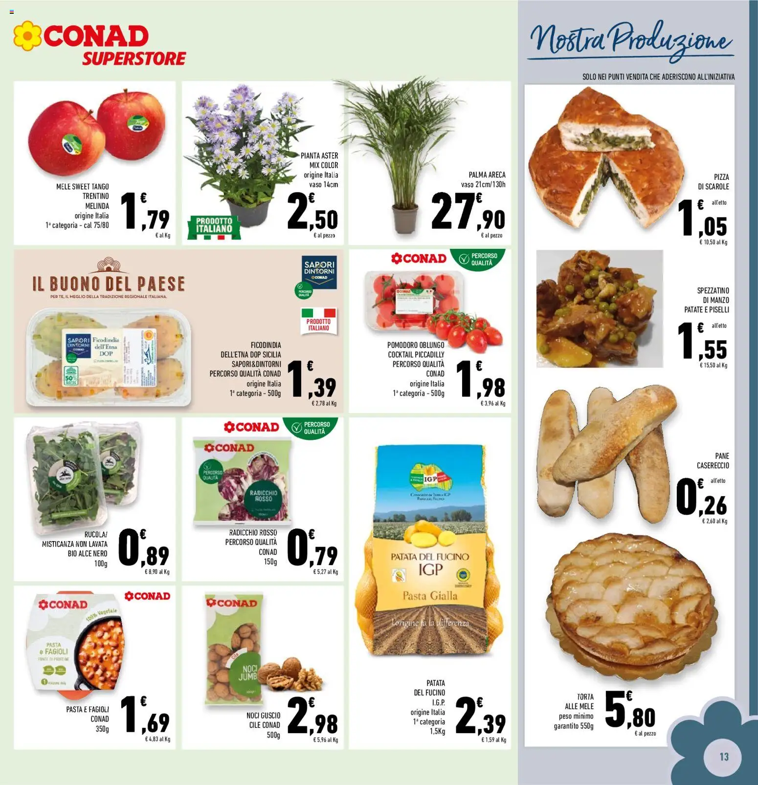 Volantino Conad del 23/09/2026 | Pagina: 13 | Prodotti: Misticanza, Pane, Fagioli, Piselli