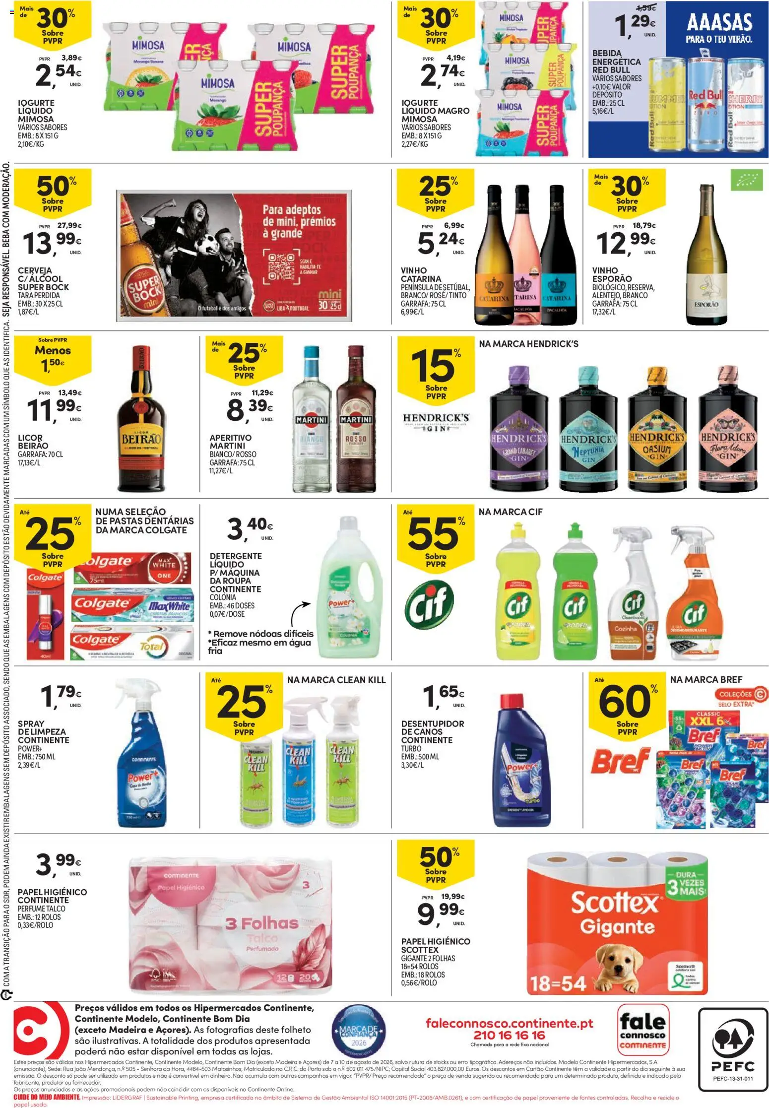 Continente Fim de Semana à Continente │ válido de 07/08/2026 | Página: 4 | Produtos: Agua, Martini, Licor, Iogurte
