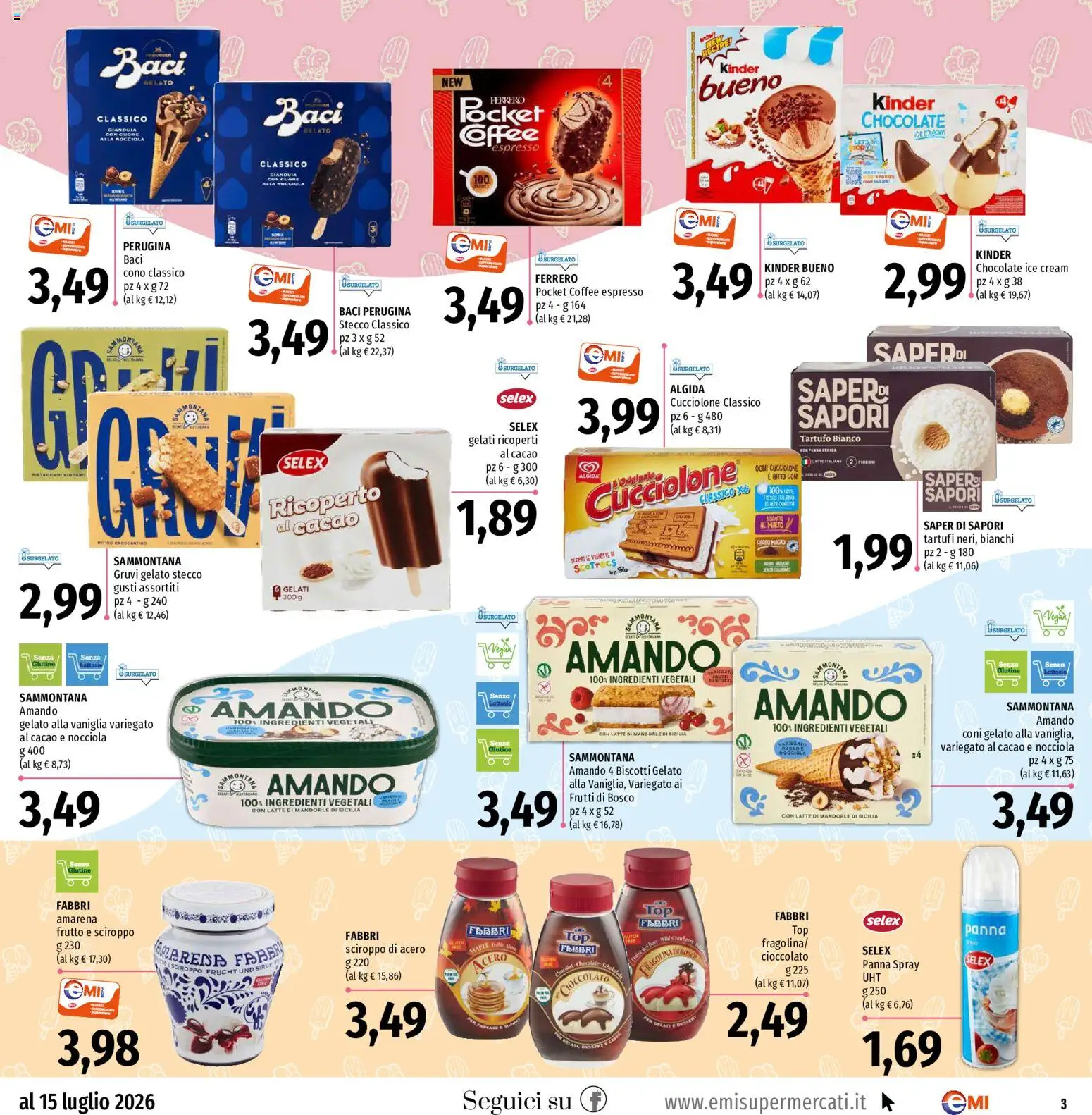 Volantino EMI del 02/07/2026 | Pagina: 3 | Prodotti: Cioccolato, Panna, Latte, Mandorle