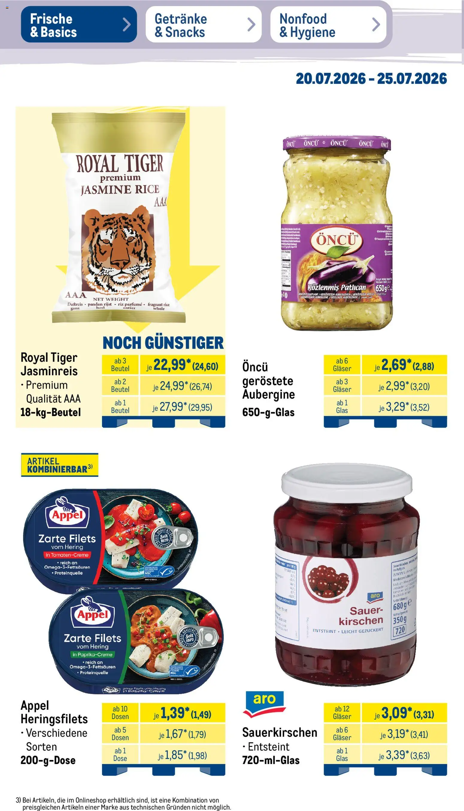 Metro NonFood-Angebote – gültig ab 20.07.2026 | Seite: 49 | Produkte: Jasminreis, Kirschen, Aubergine