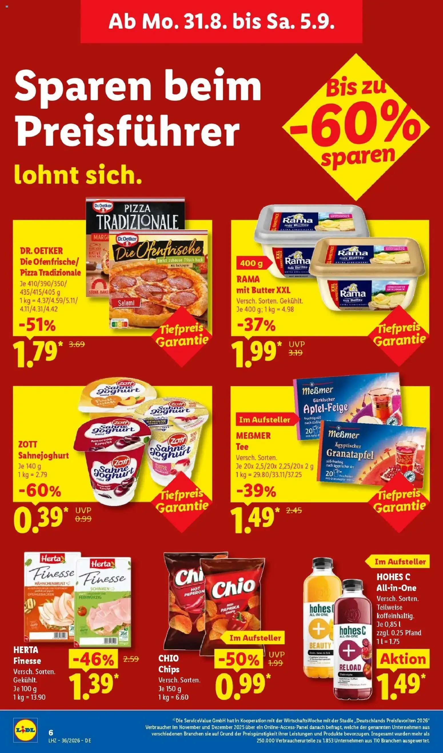 Lidl Prospekt Wahlstedt (ab 31.08.2026) zum Blättern » Angebote | Seite: 14 | Produkte: Granatapfel, Paprika, Pizza, Sahne