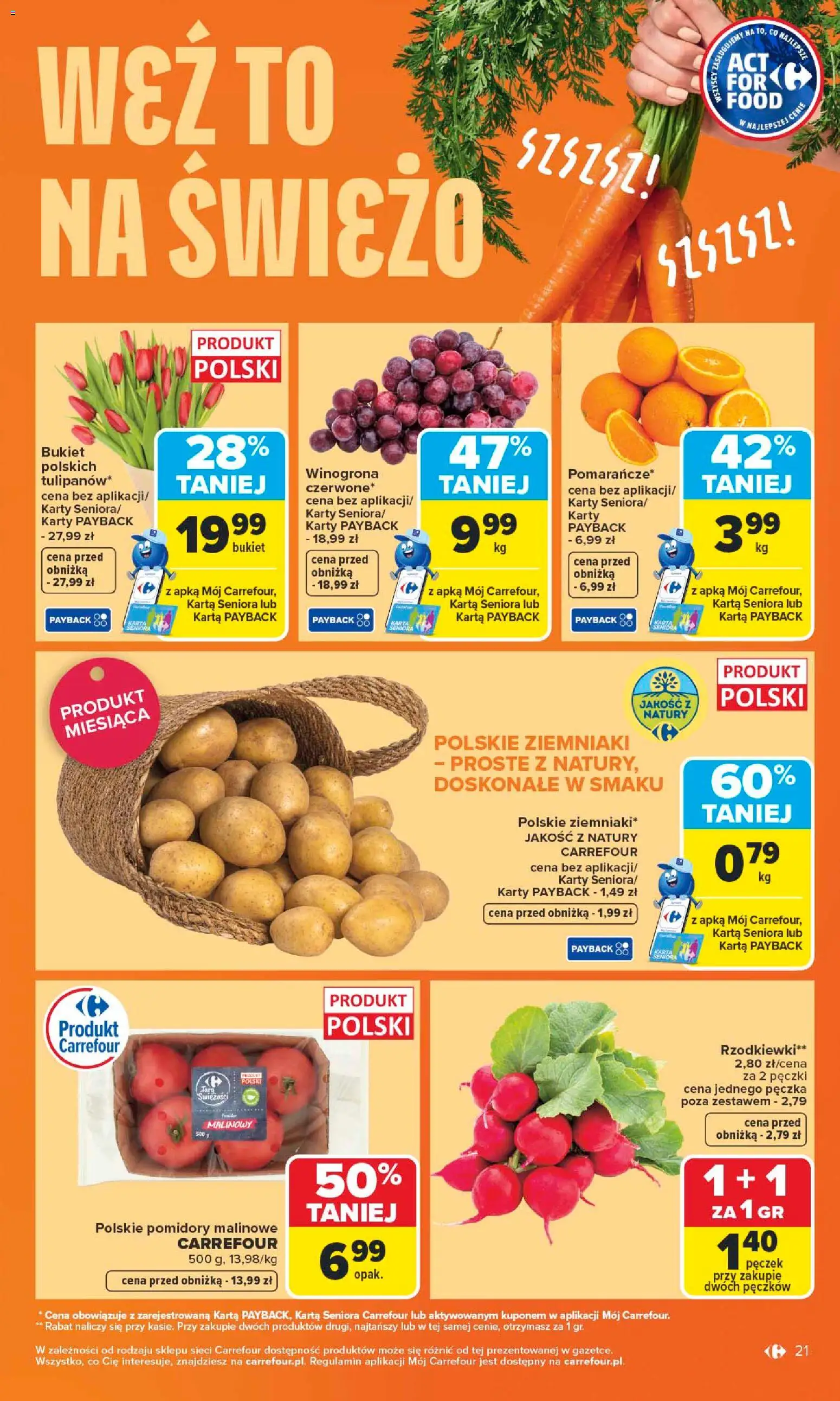 Carrefour gazetka od 04.05.2026 | Strona: 23 | Produkty: Karta, Pomidory malinowe, Pomidory, Ziemniaki