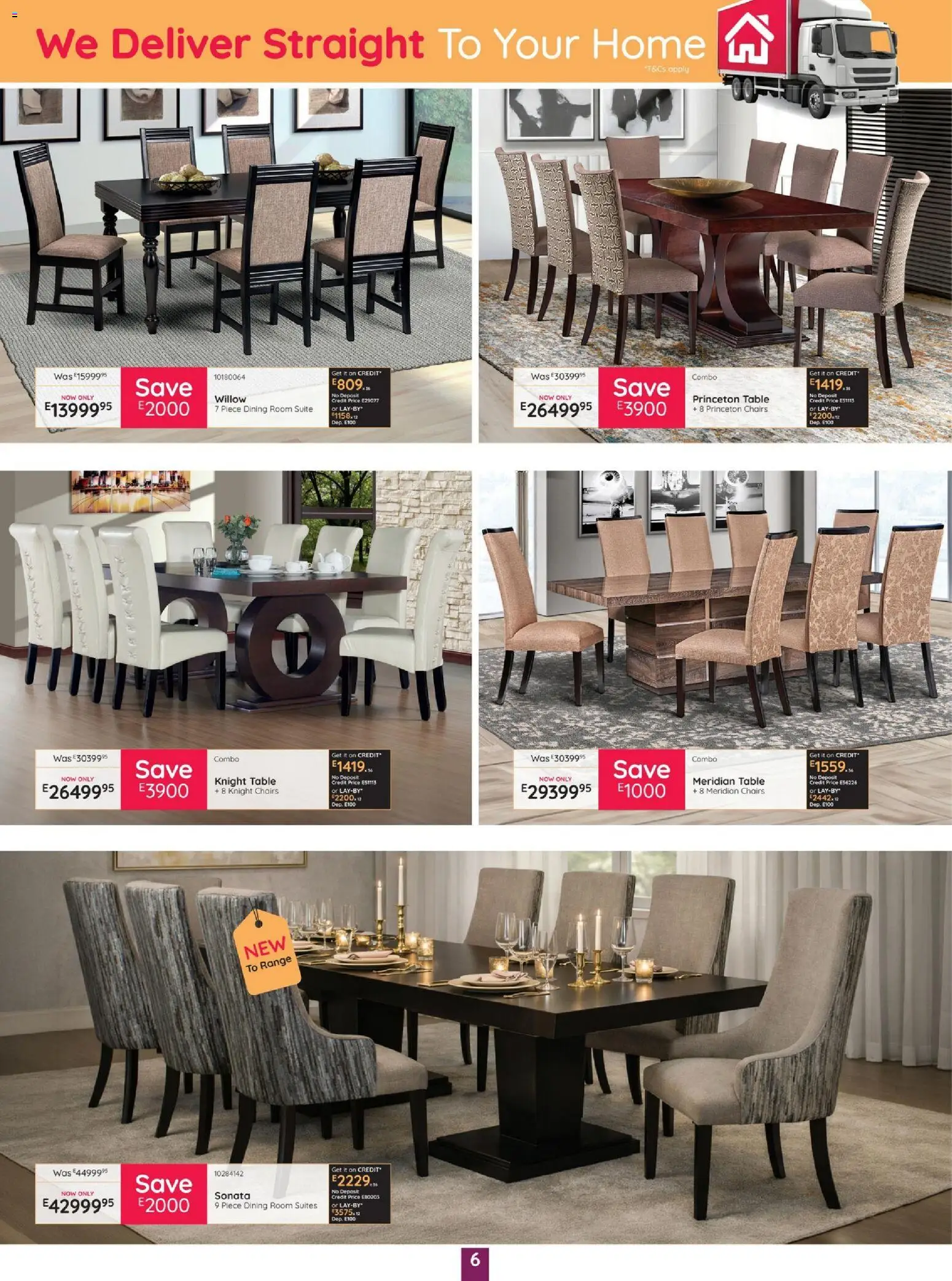 New Bradlows catalogue – valid from 20/08/2026 | Page: 6 | Products: Table, Dining room suite
