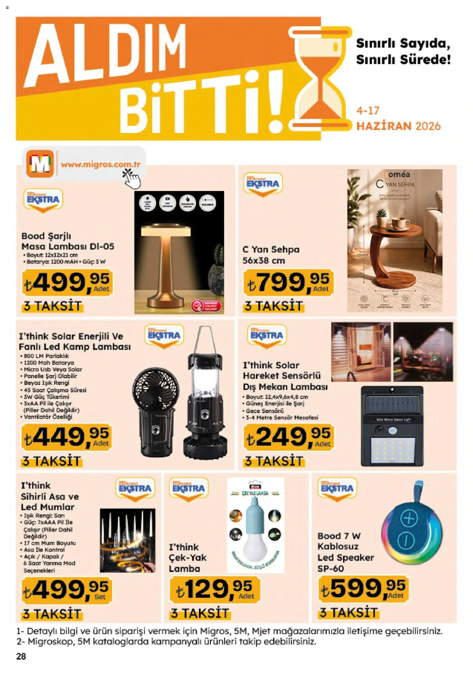 Migros Katalog - Migroskop - 04.06.2026 tarihinden itibaren geçerlidir | Sayfa: 147 | Ürünler: Pil, Lamba, Masa lambası, Vantilatör