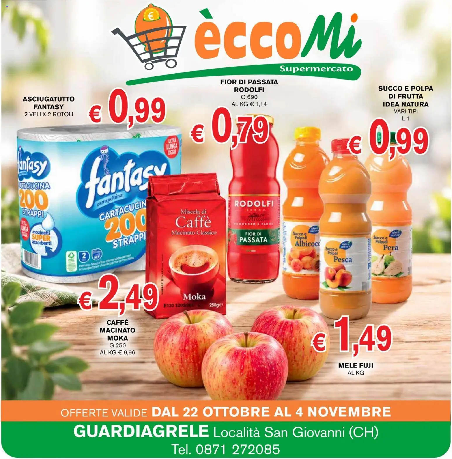 Volantino Coal del 22/10/2026 | Pagina: 1 | Prodotti: Mele, Pesca, Assorbenti, Asciugatutto