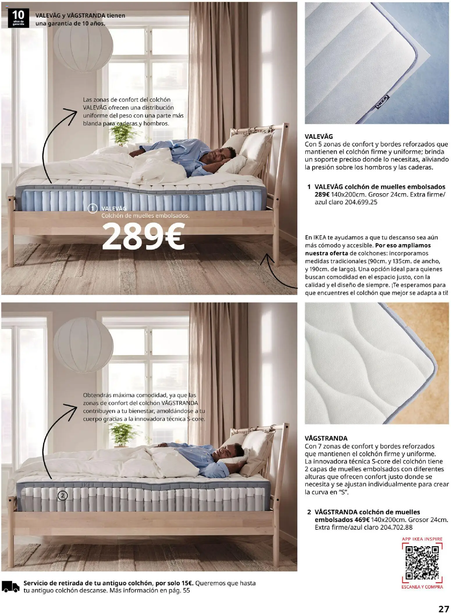 Catálogo IKEA Dormitorios │ válido desde el 01/02/2026 | Página: 27 | Productos: Té, Colchon, Peso