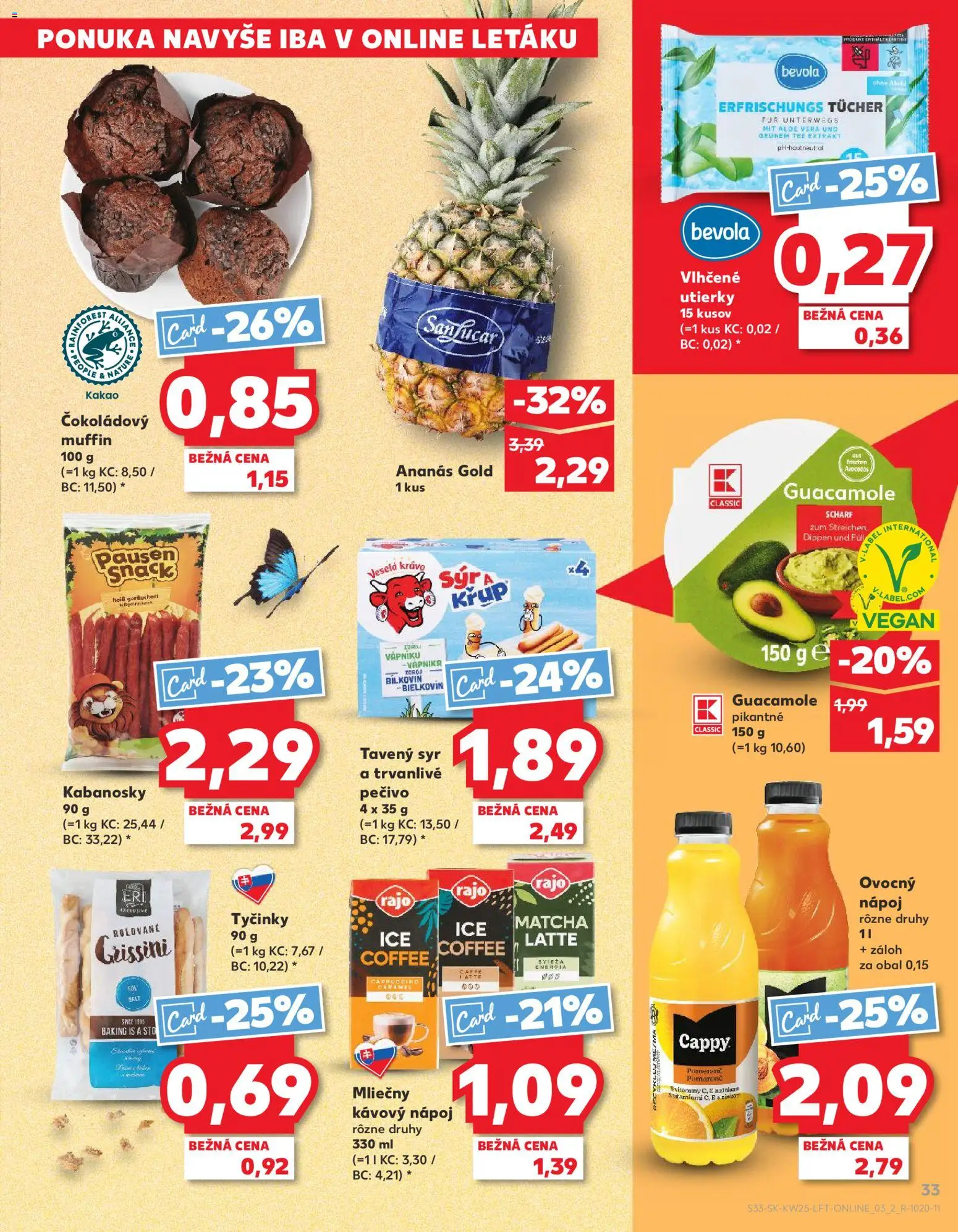 Nové Kaufland akcie – leták je platný od 18.06.2026 | Strana: 33 | Produkty: Syr, Ananás, Kakao