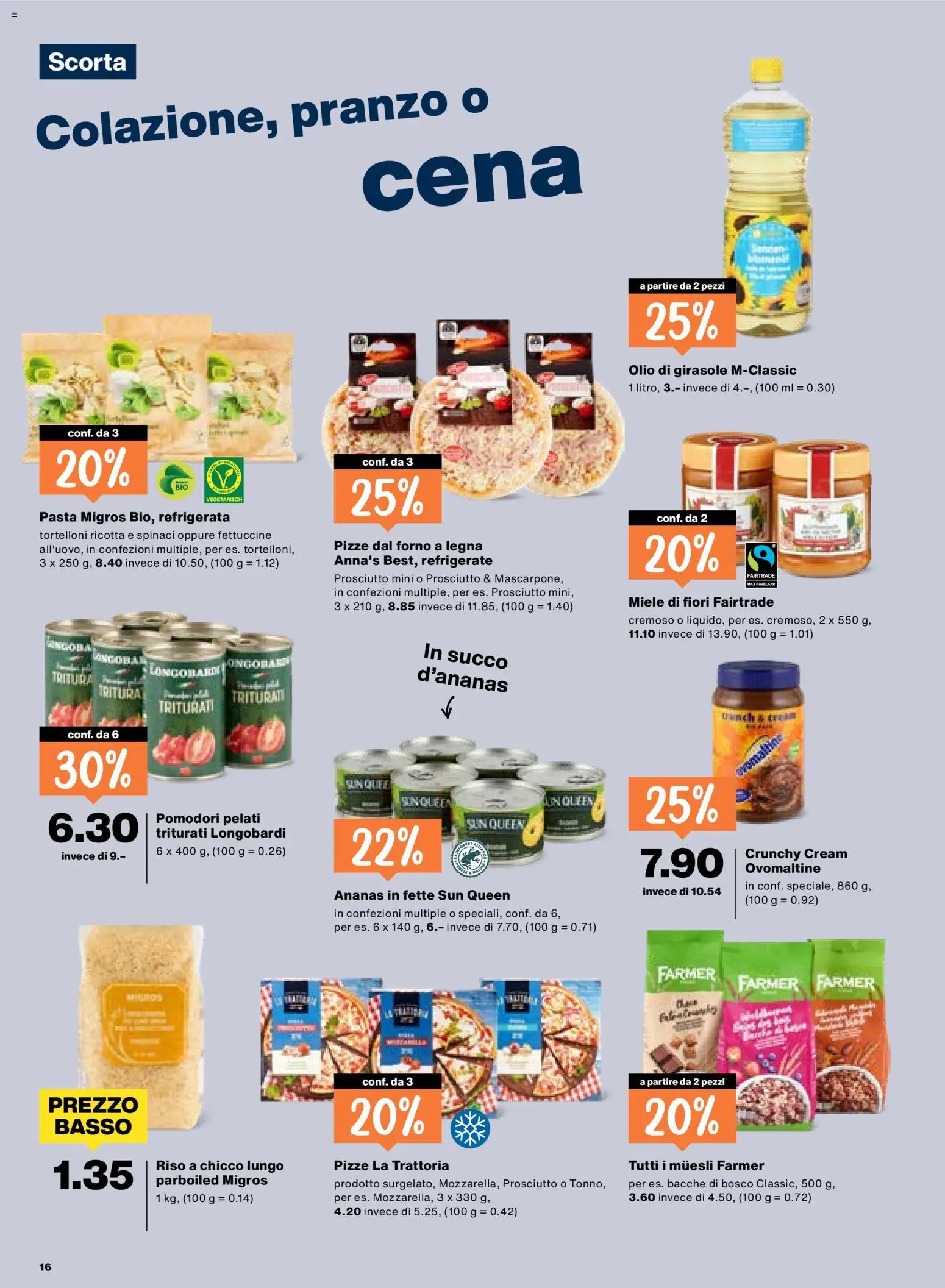 Migros aktionen IT – gültig ab 18.06.2026 | Seite: 16 | Produkte: Pizza, Ananas, Pasta, Miele