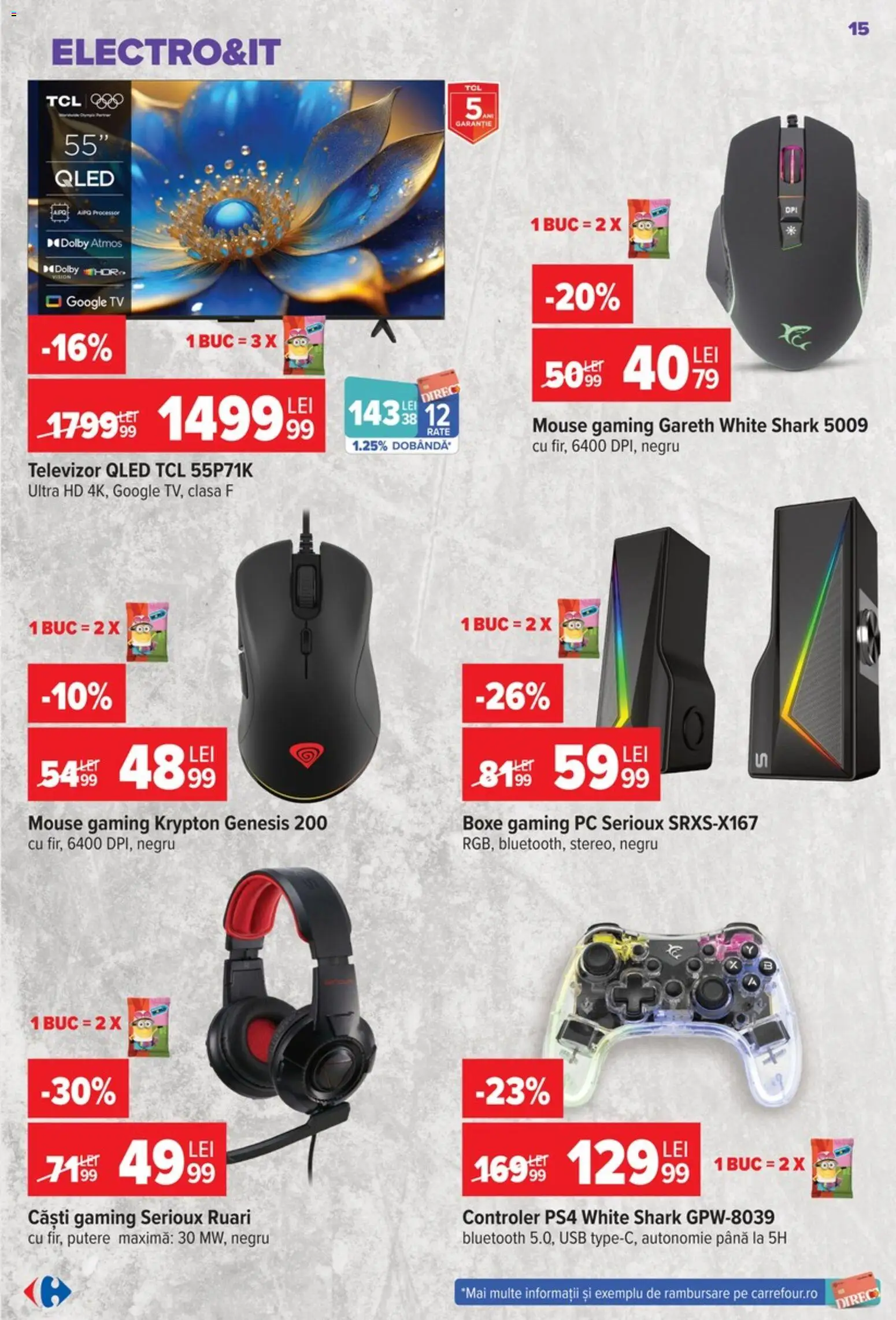 Noul catalog Carrefour – valabil de la 09.09.2026 | Pagină: 15 | Produse: Pc, Televizor, Căști, Usb